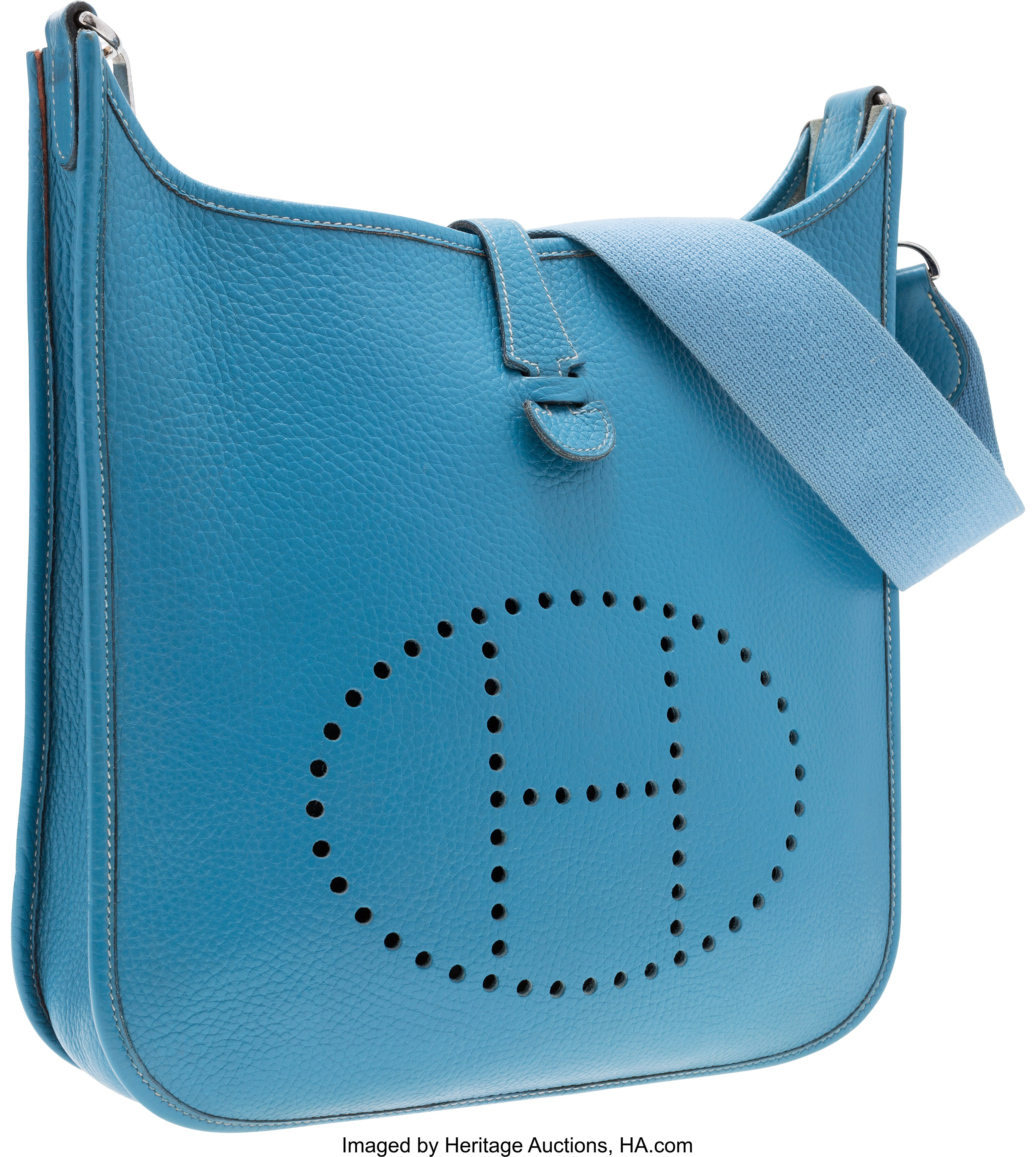 Hermes Blue Jean Clemence Leather Evelyne III PM Bag Hermes