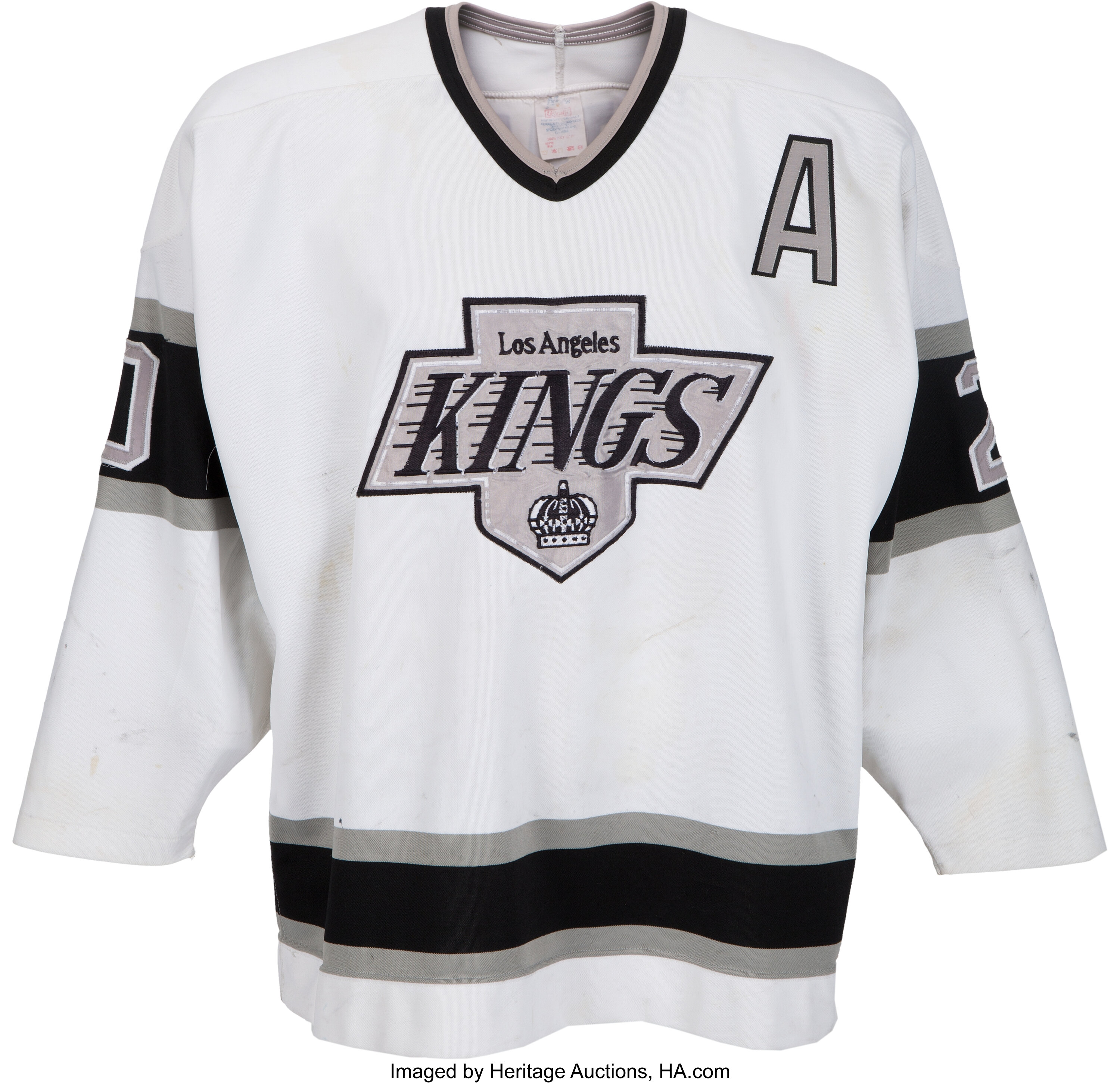 LUC ROBITAILLE LOS ANGELES KINGS ORIGINAL 1998 STARTER AUTHENTIC WHITE  JERSEY 52