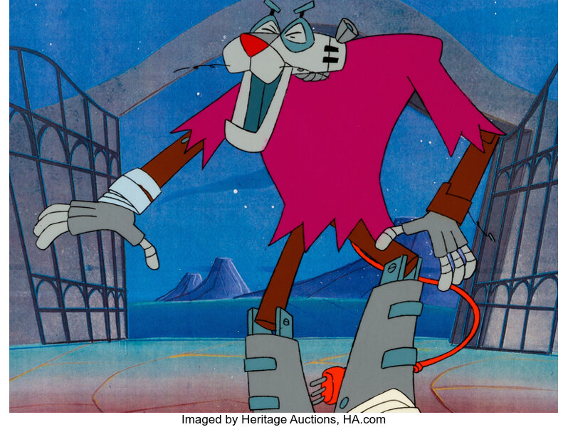 Vintage Pink Panther Animation Production Drawing Black and 