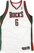 2006-10 MILWAUKEE BUCKS BOGUT #6 ADIDAS SWINGMAN JERSEY (HOME) M - Classic  American Sports