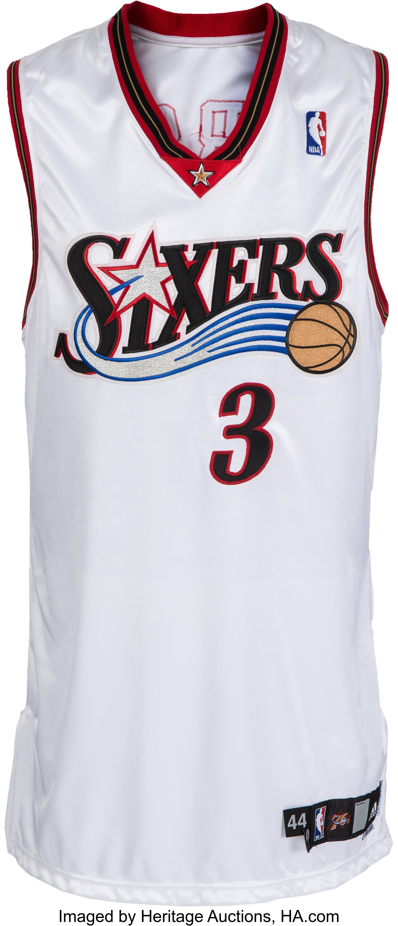 2006-07 Philadelphia 76ers BlankGame Issued White Jersey 52 DP50609