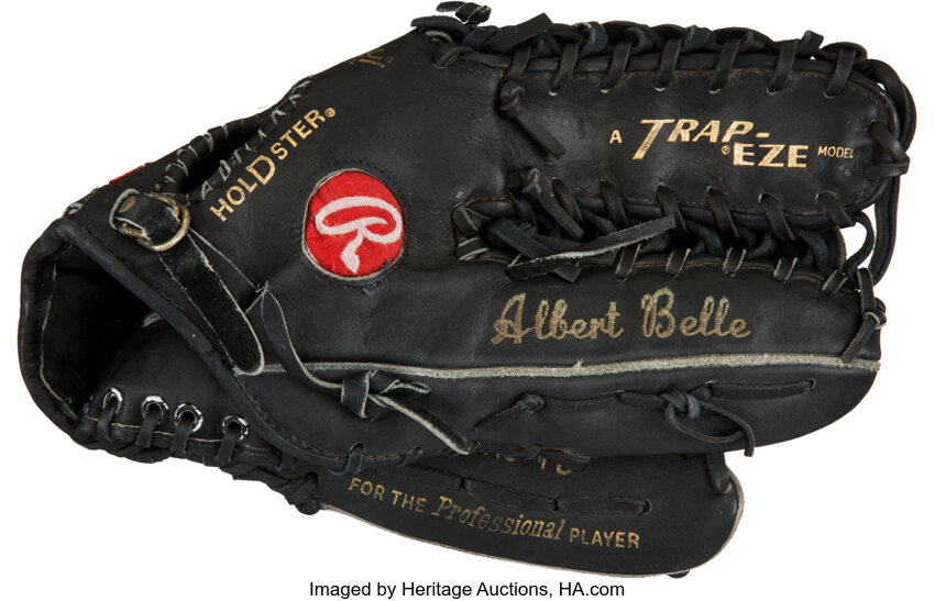 1995 Albert Belle Game Issued Fielder's Glove.  Baseball, Lot #59925