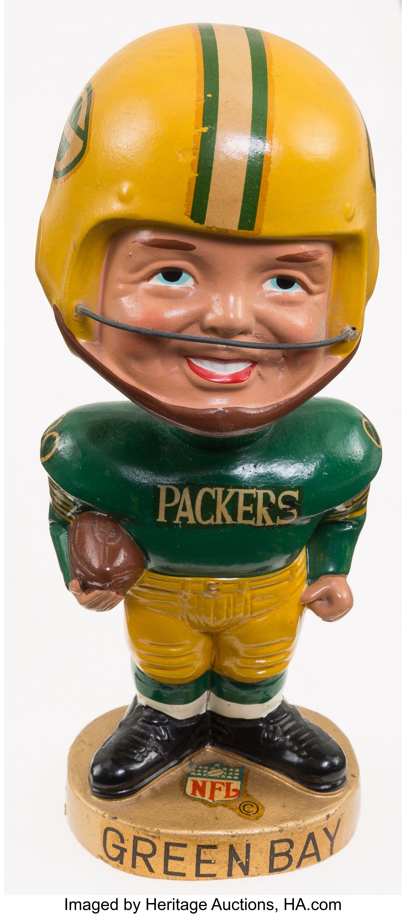 Green Bay Packers NFL Real Face Series 1965 Vintage Bobblehead Nodder -  Vintage Nodders