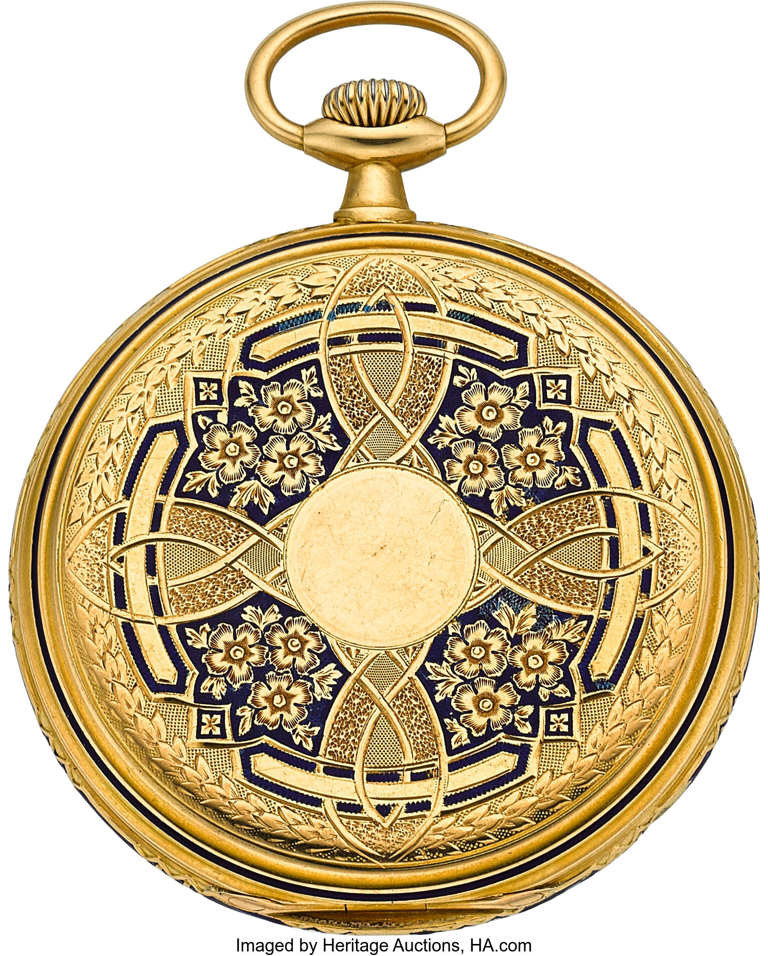 Longines 18k Gold Enamel Pocket Watch circa 1910