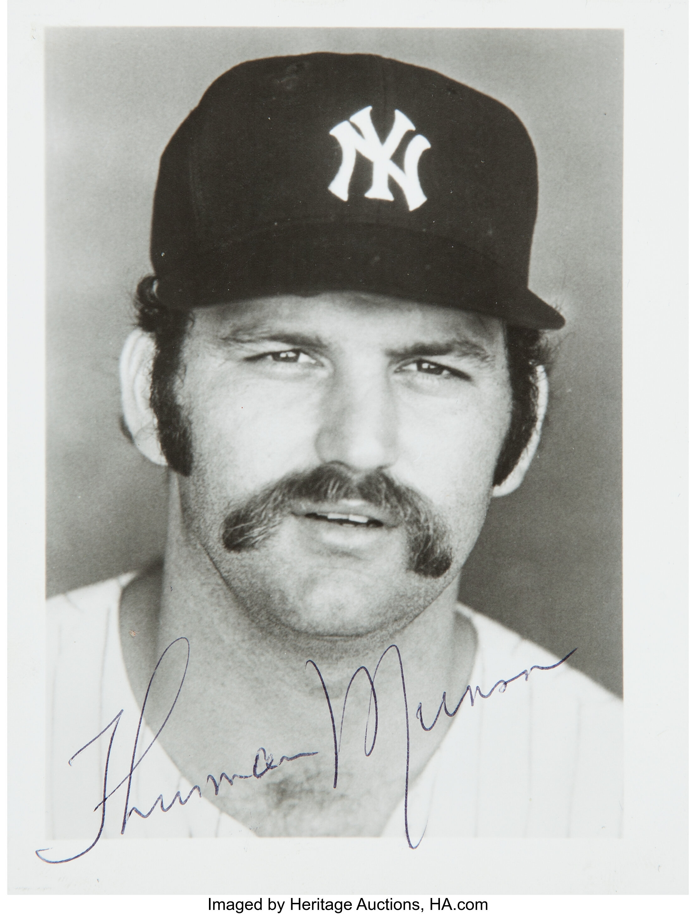 Thurman Munson Autographed Signed 4X5 Photo New York Yankees