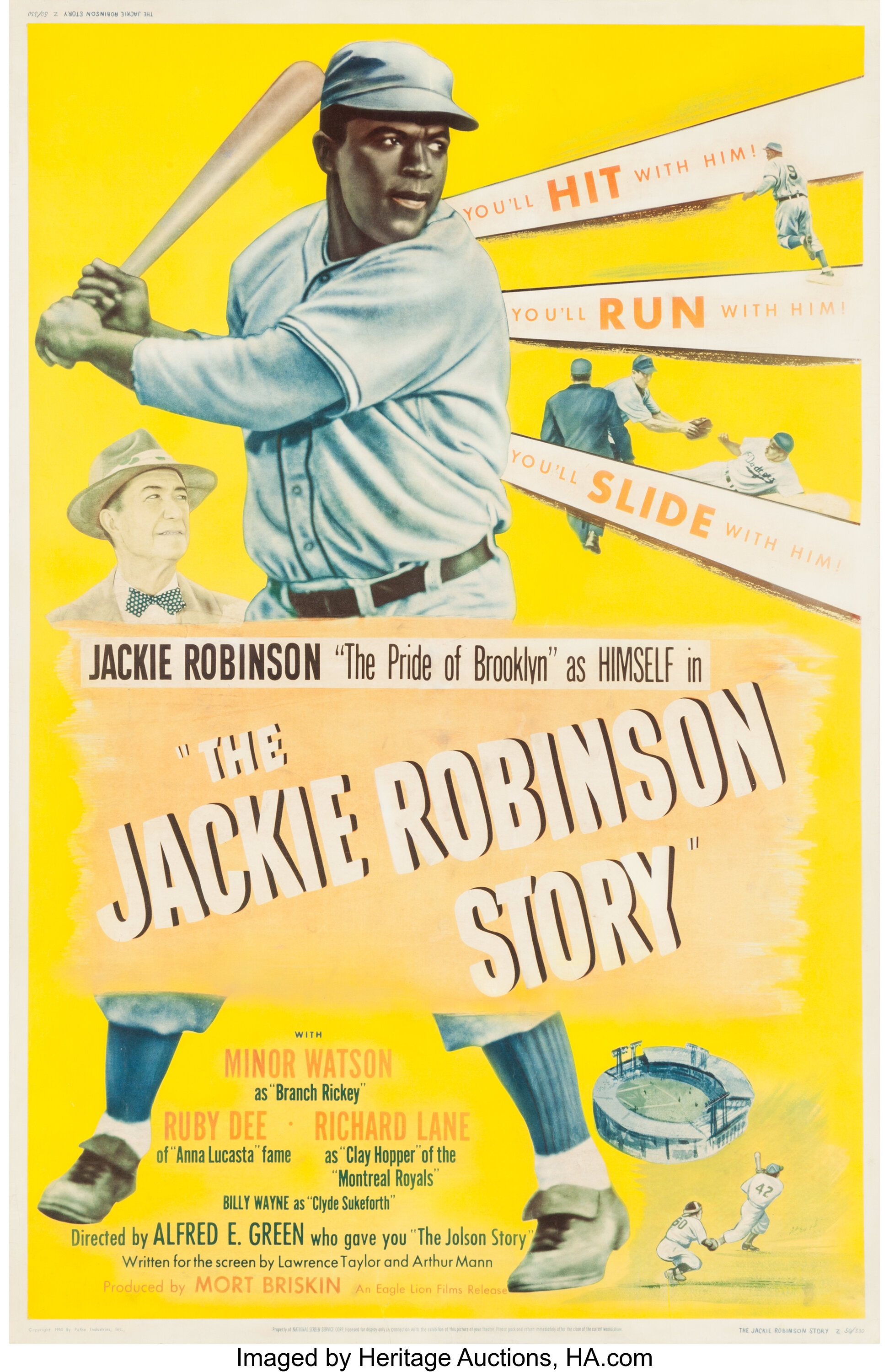 1957 JACKIE ROBINSON NAACP Print Vintage Baseball Poster. 