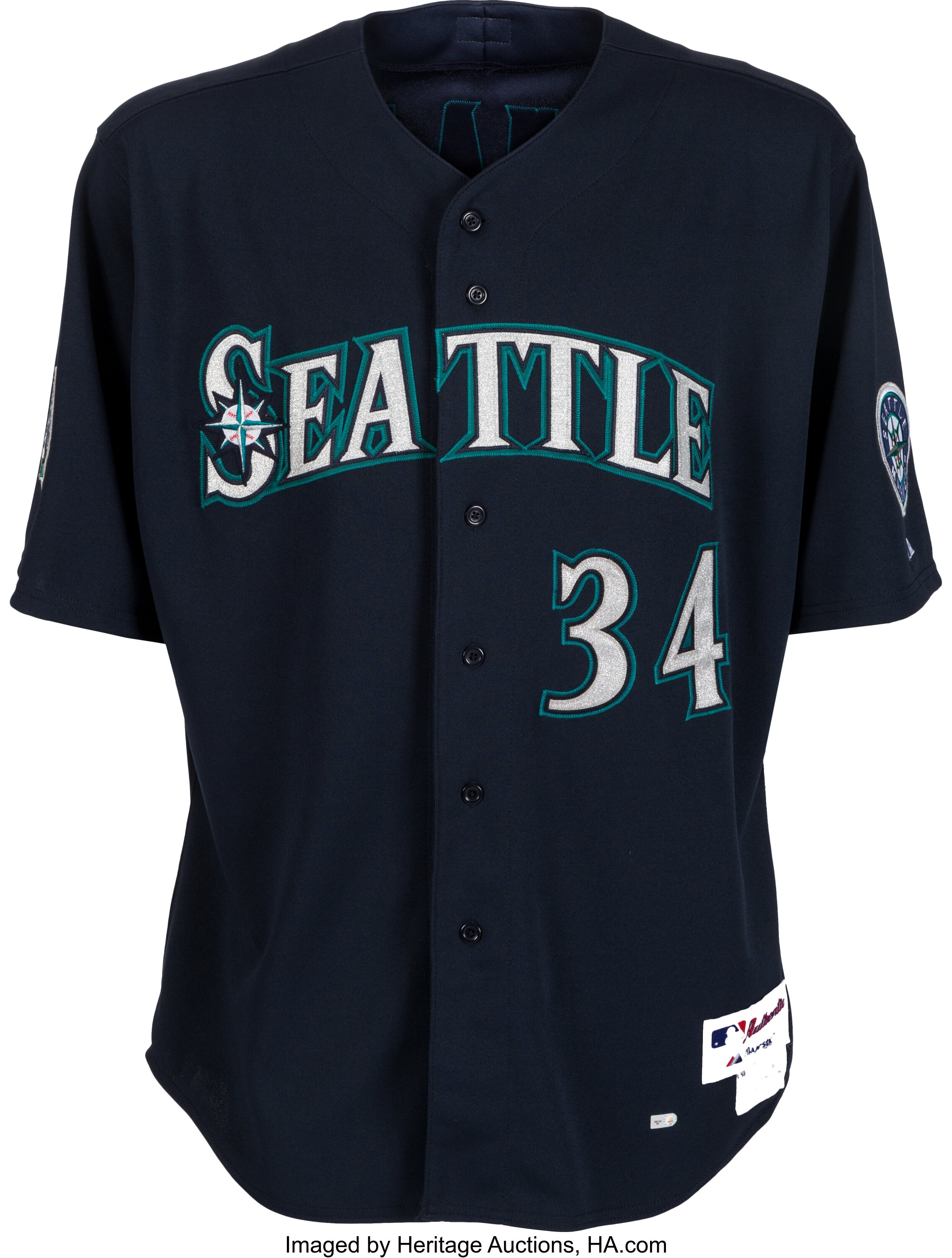 Seattle Mariners Felix Hernandez Team-Issued Green Jersey - 9/28