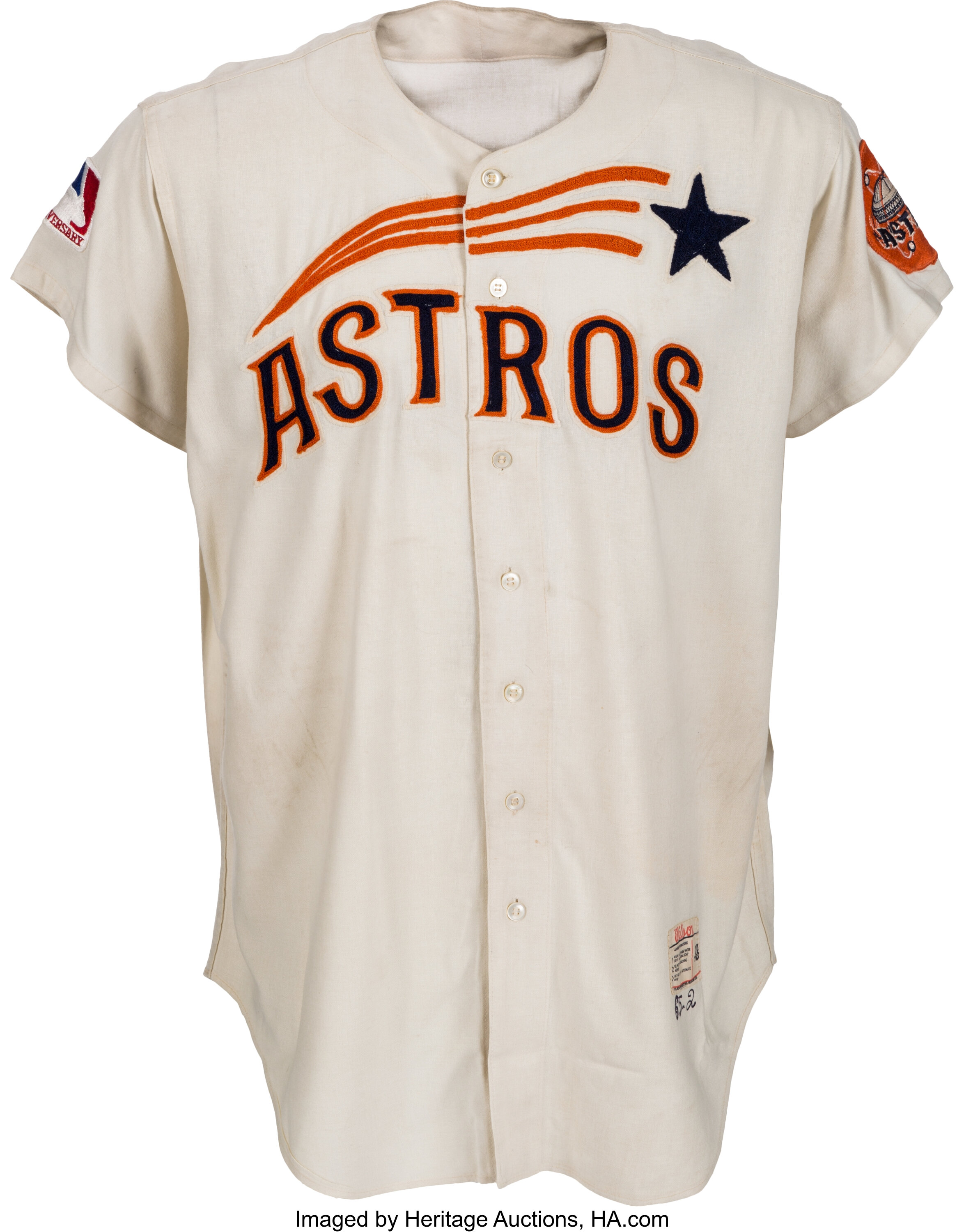 1965 Houston Astros Game Worn Jersey. Baseball Collectibles Lot