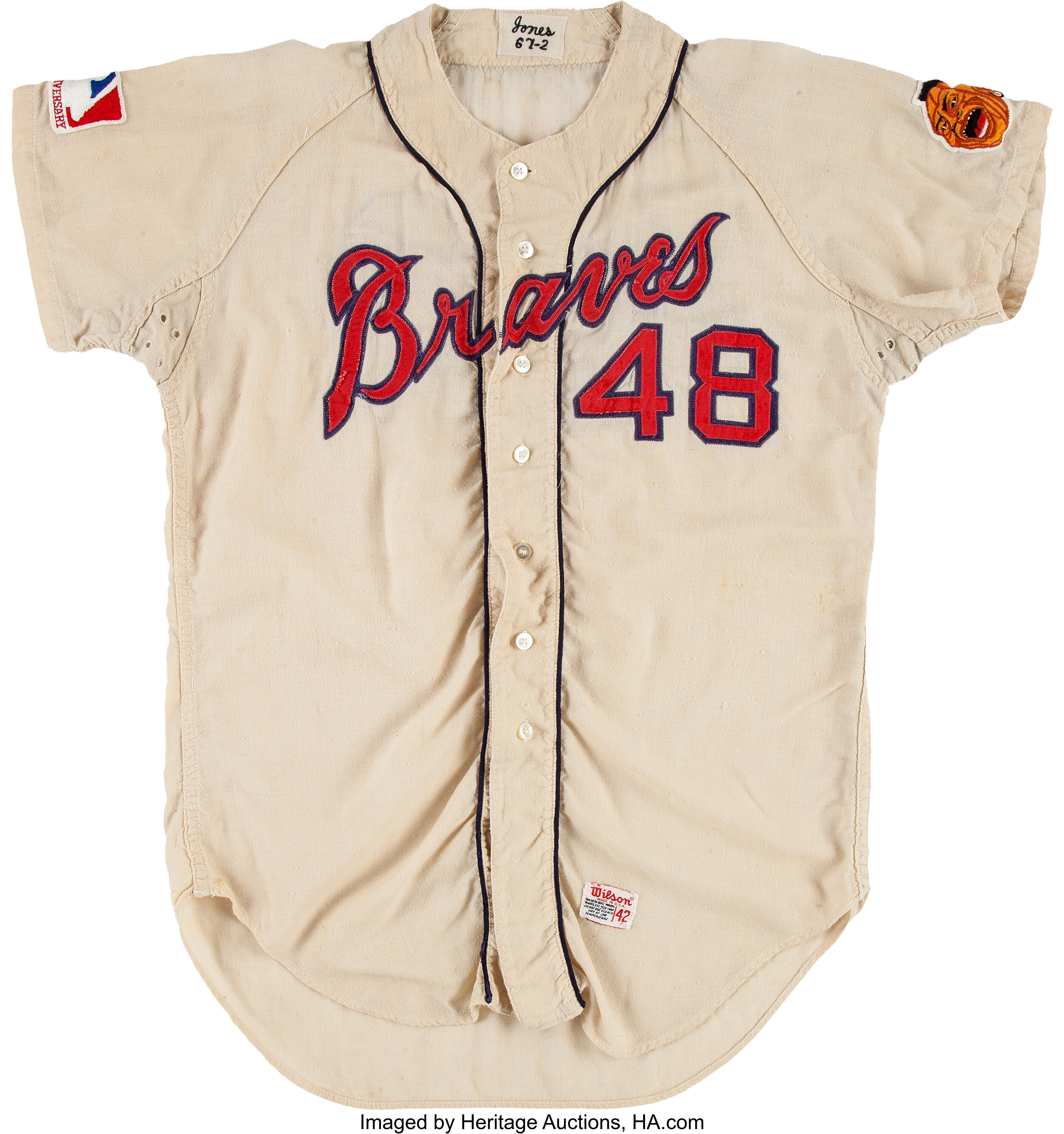 1967 Mack Jones Game Worn Atlanta Braves Jersey. Baseball