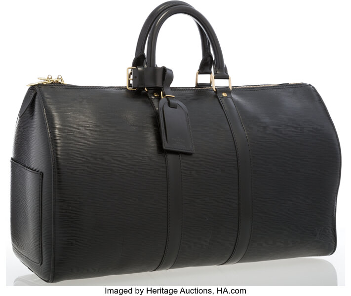 Sold at Auction: LOUIS VUITTON 'KEEPALL' 45 BLACK EPI LEATHER BAG