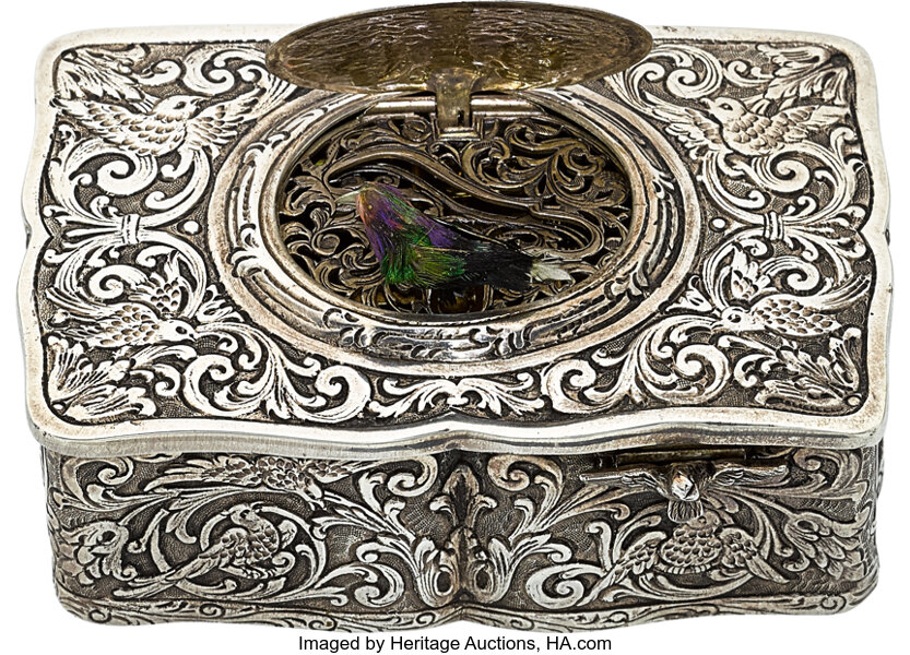 Antique Singing Bird Snuff Boxes Sell for More Than a Song