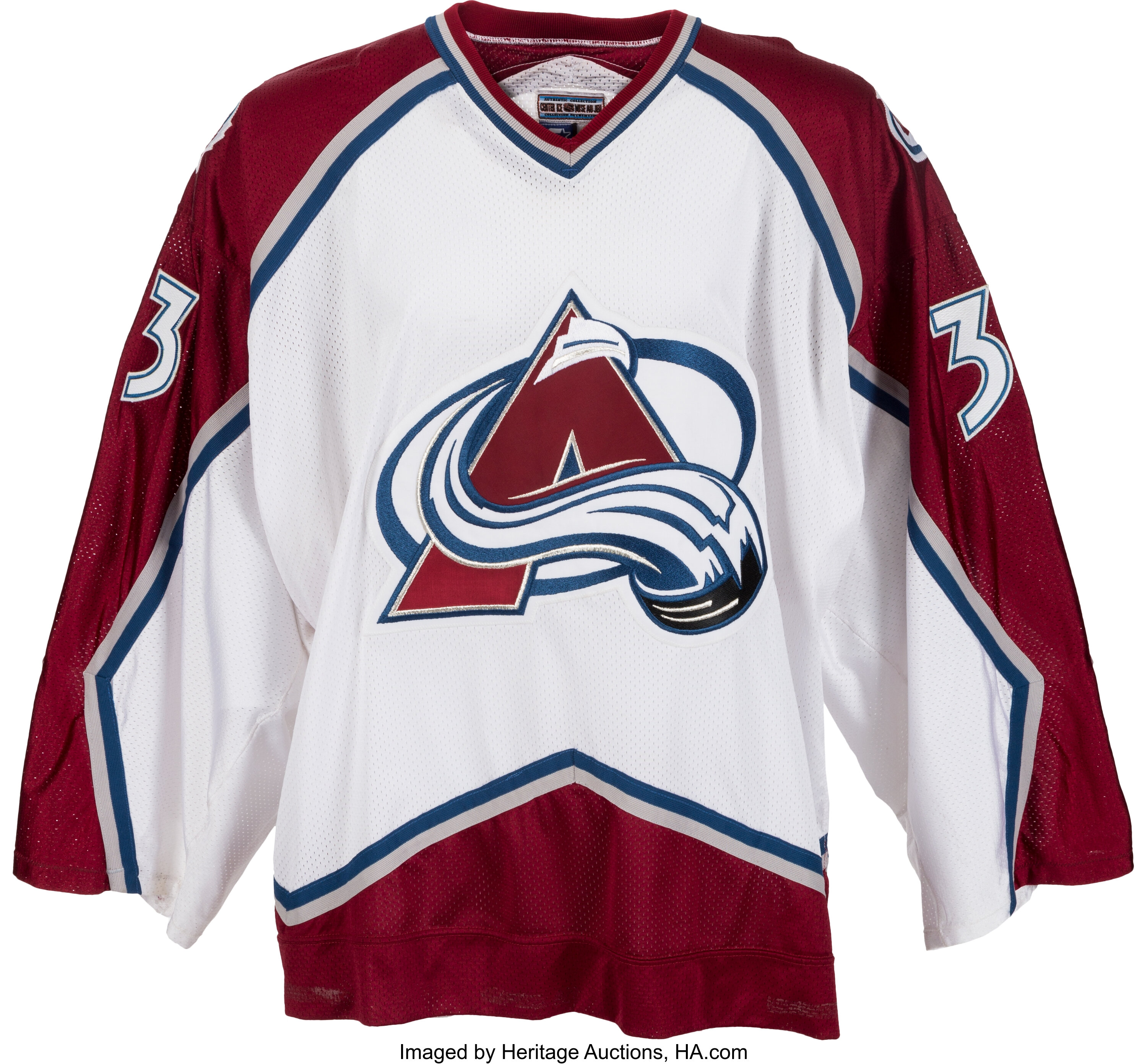 1996 97 Patrick Roy Game Worn Colorado Avalanche Jersey Hockey Lot 83092 Heritage Auctions