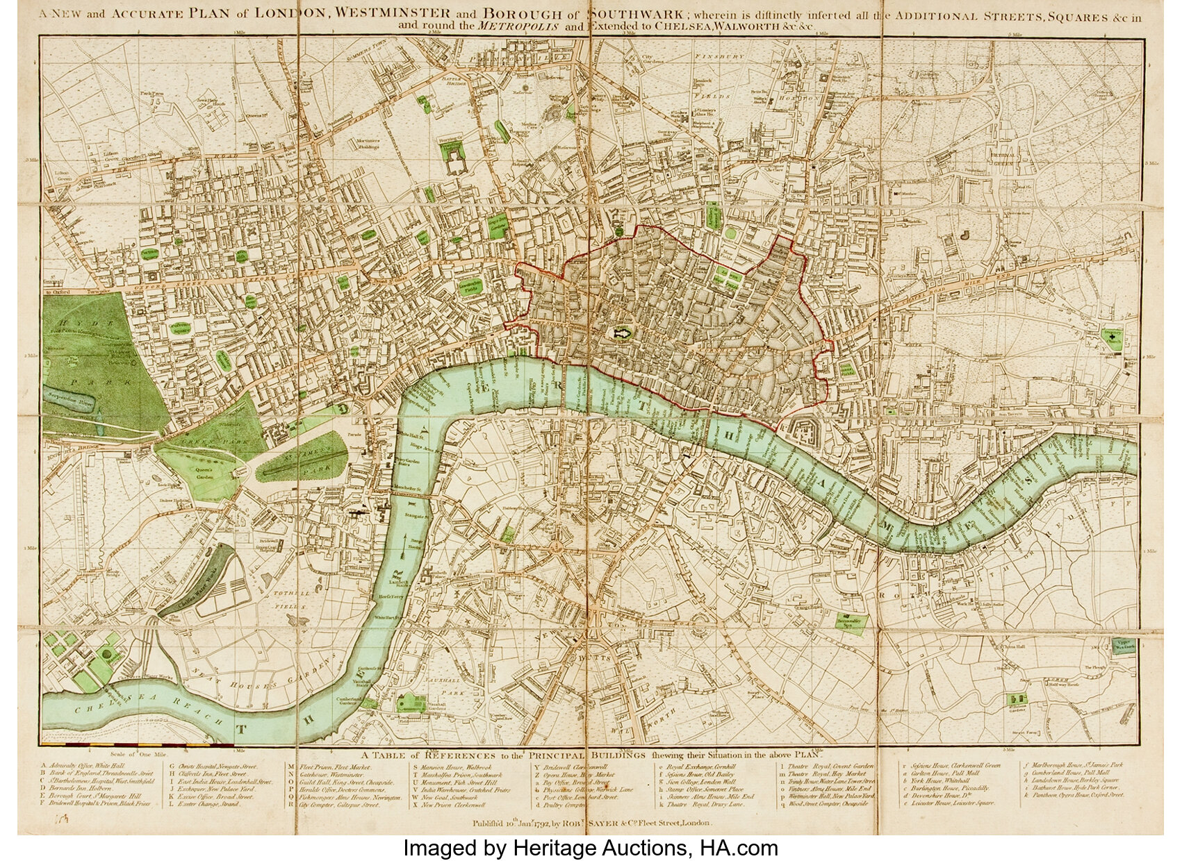 [maps & Atlases]. A New And Accurate Plan Of London, Westminster 