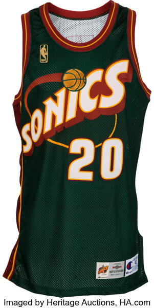 1996-97 Gary Payton Game Worn, Signed Seattle Supersonics Jersey., Lot  #82999