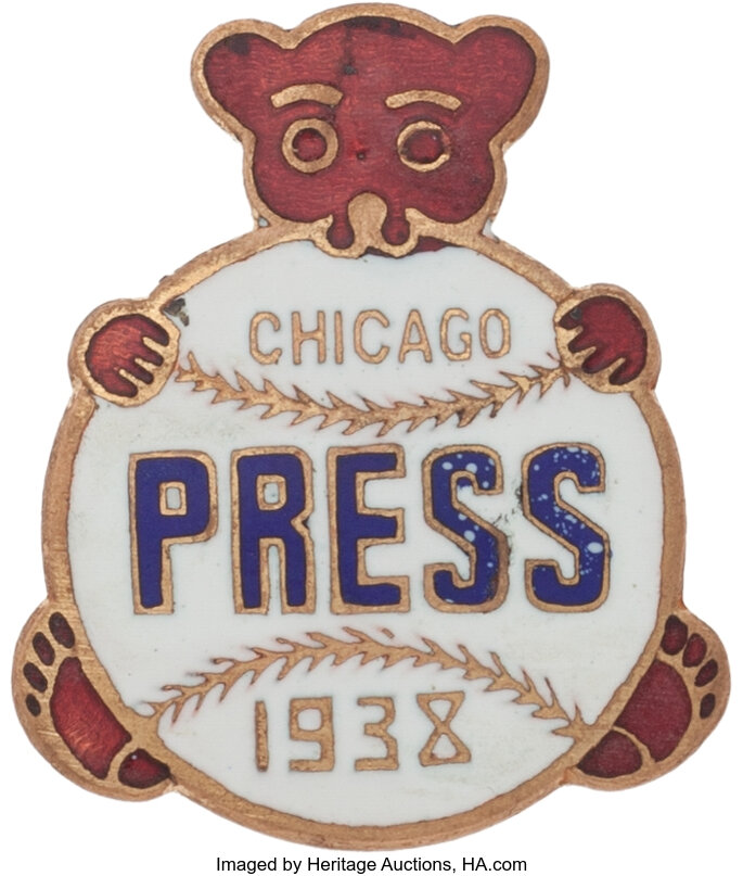 1929 and 1938 Chicago Cubs World Series Press Pins (2)