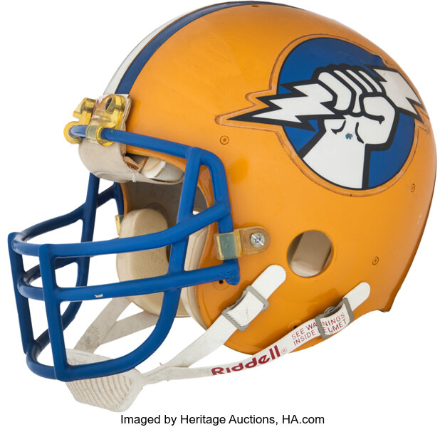 Football Collectibles:Helmets, 1983-85 Oakland Invaders Game Worn USFL Helmet....
