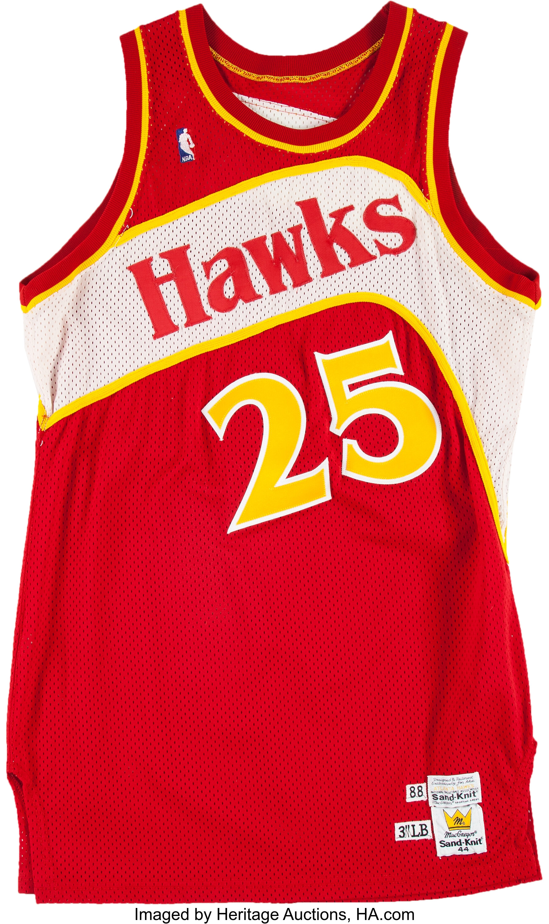 1985-86 Atlanta Hawks Doc Rivers #25 Game Used White Warm Up