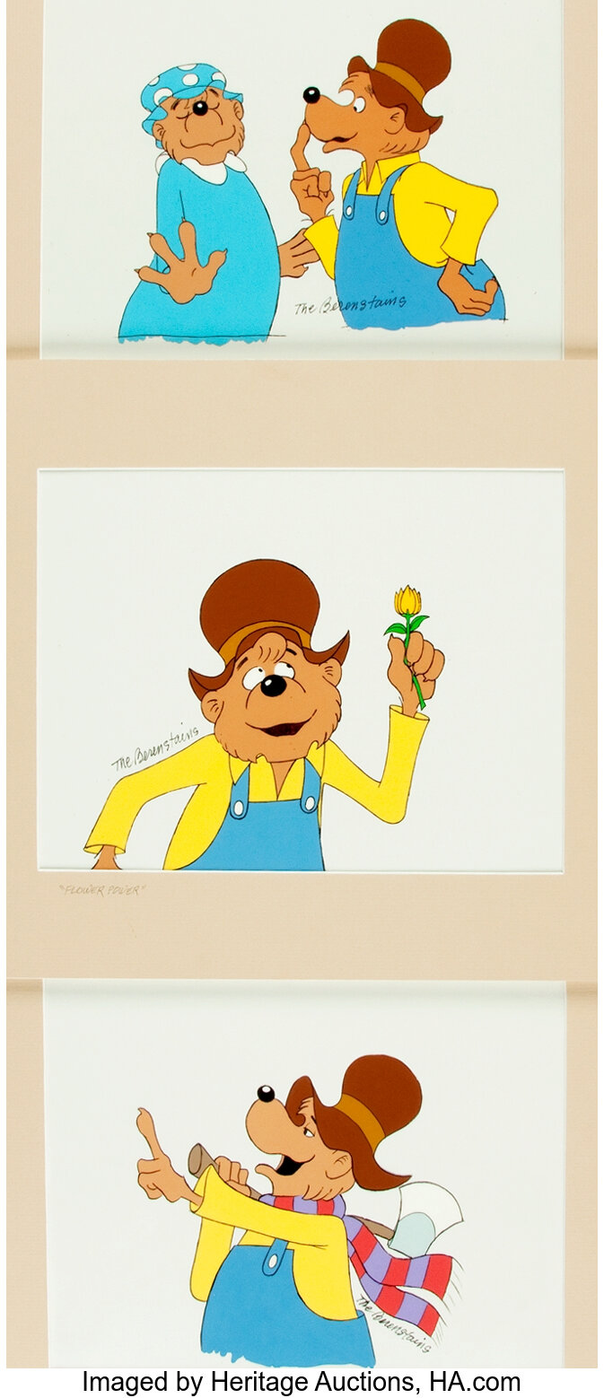 Animation Art] Group of Three Berenstain Bears Hand-Painted