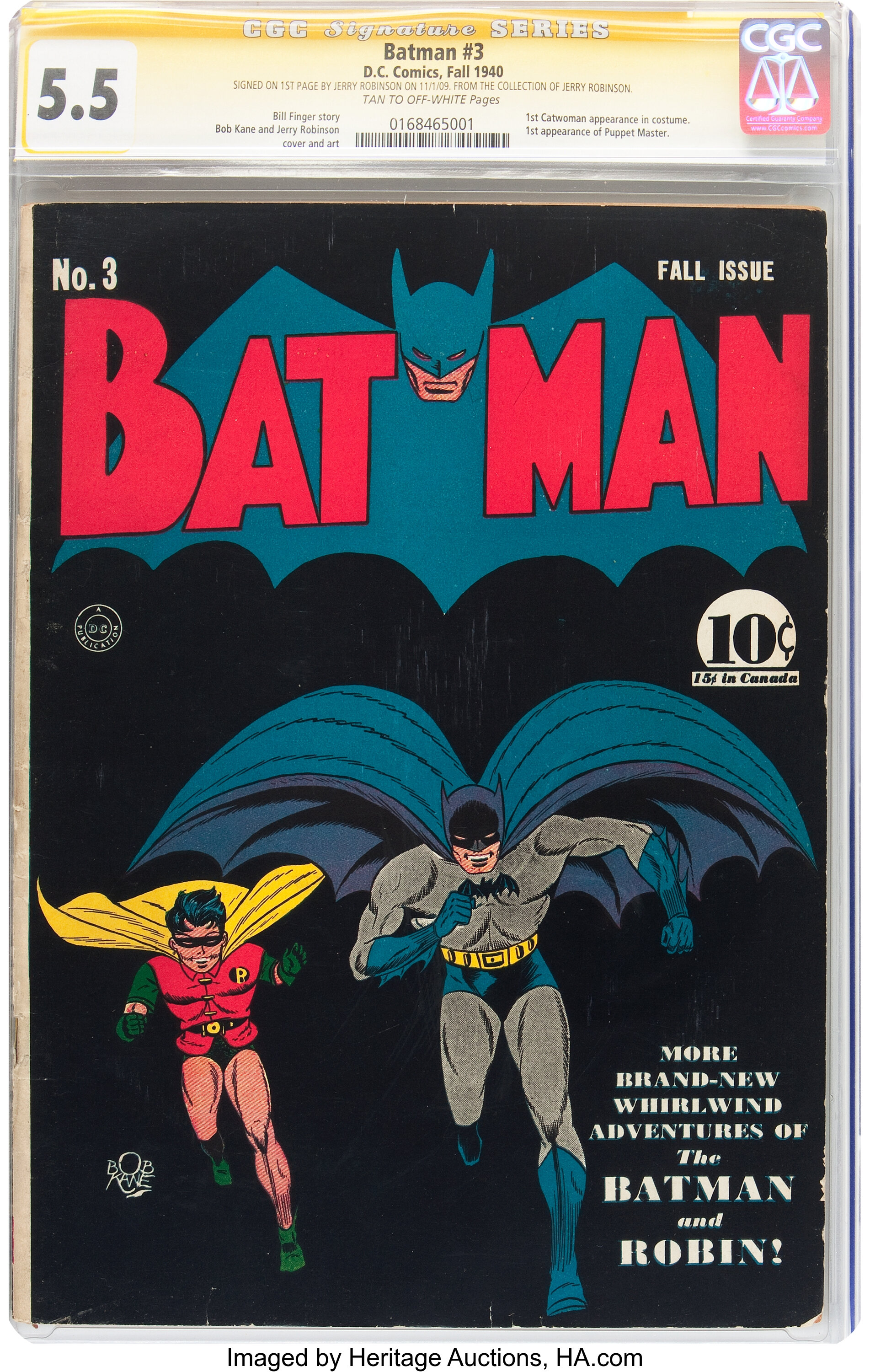 Batman #3 Signature Series From the Collection of Jerry Robinson | Lot  #91038 | Heritage Auctions