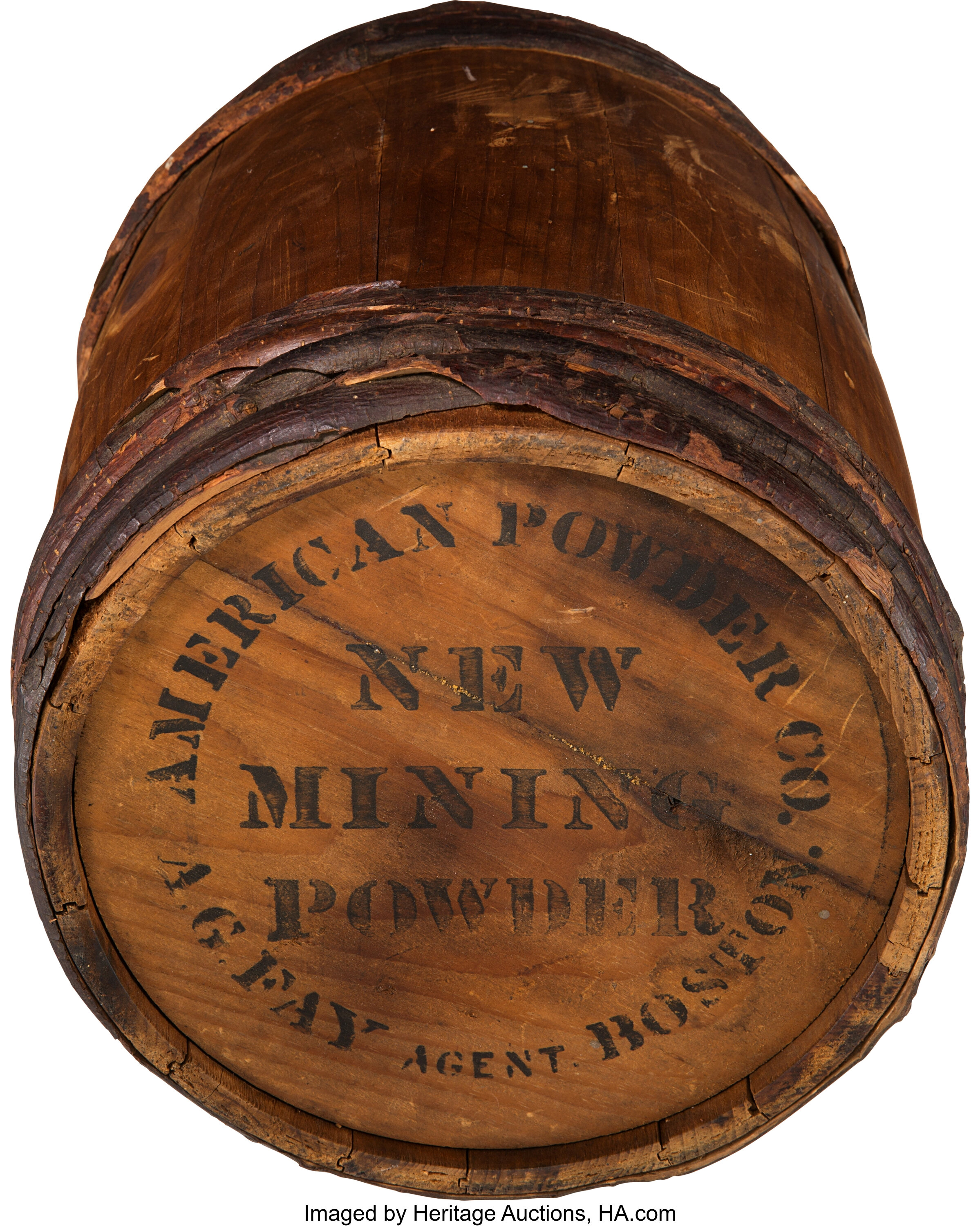 Civil War Era Wooden Powder Keg. Military & Patriotic Civil War, Lot  #48360