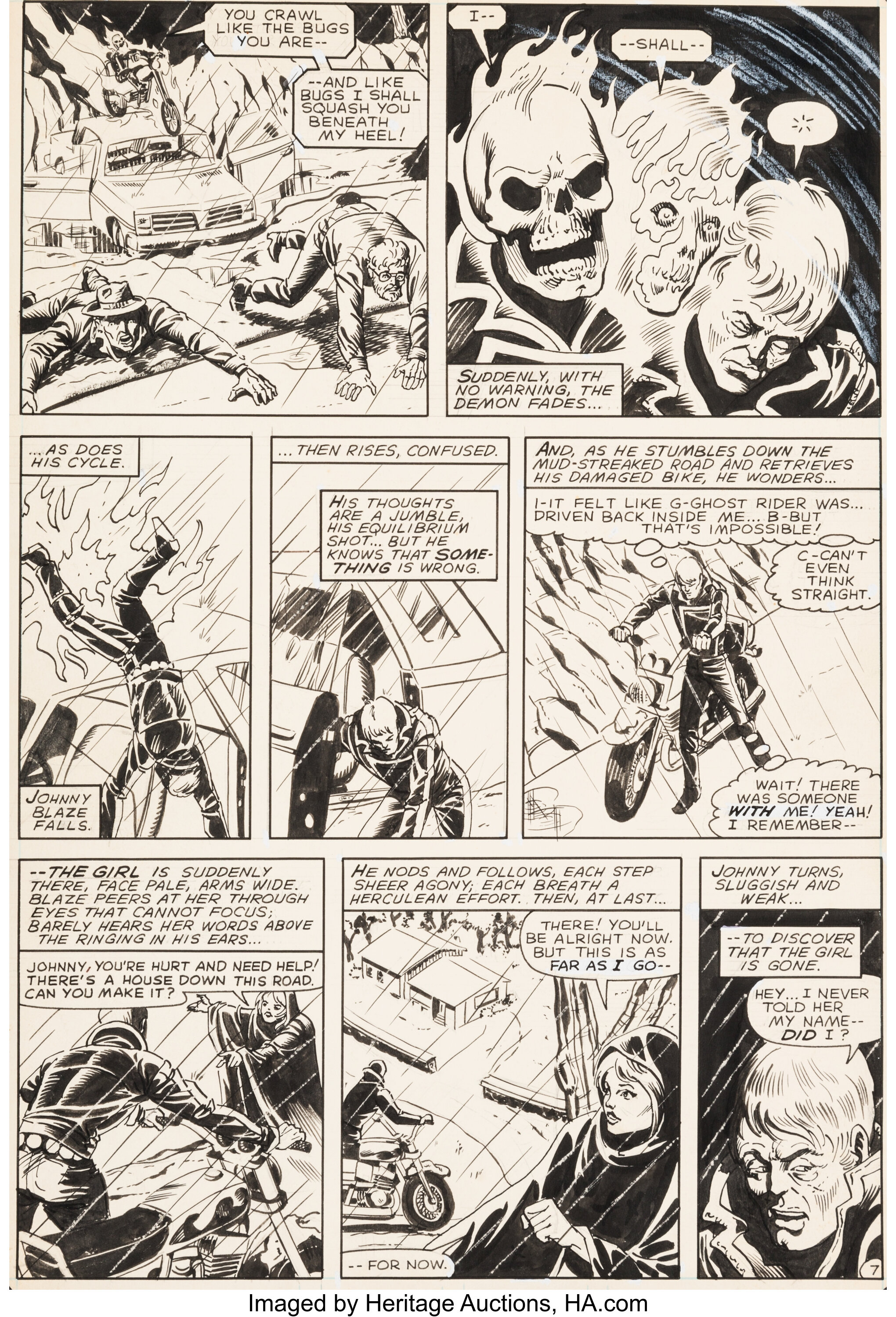 Don Perlin And Dave Simons Ghost Rider 67 Page 7 Original Art Lot Heritage Auctions