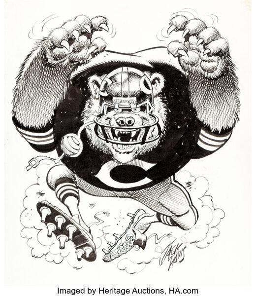 Jack Davis Chicago Bears Football NFL Illustration Original Art