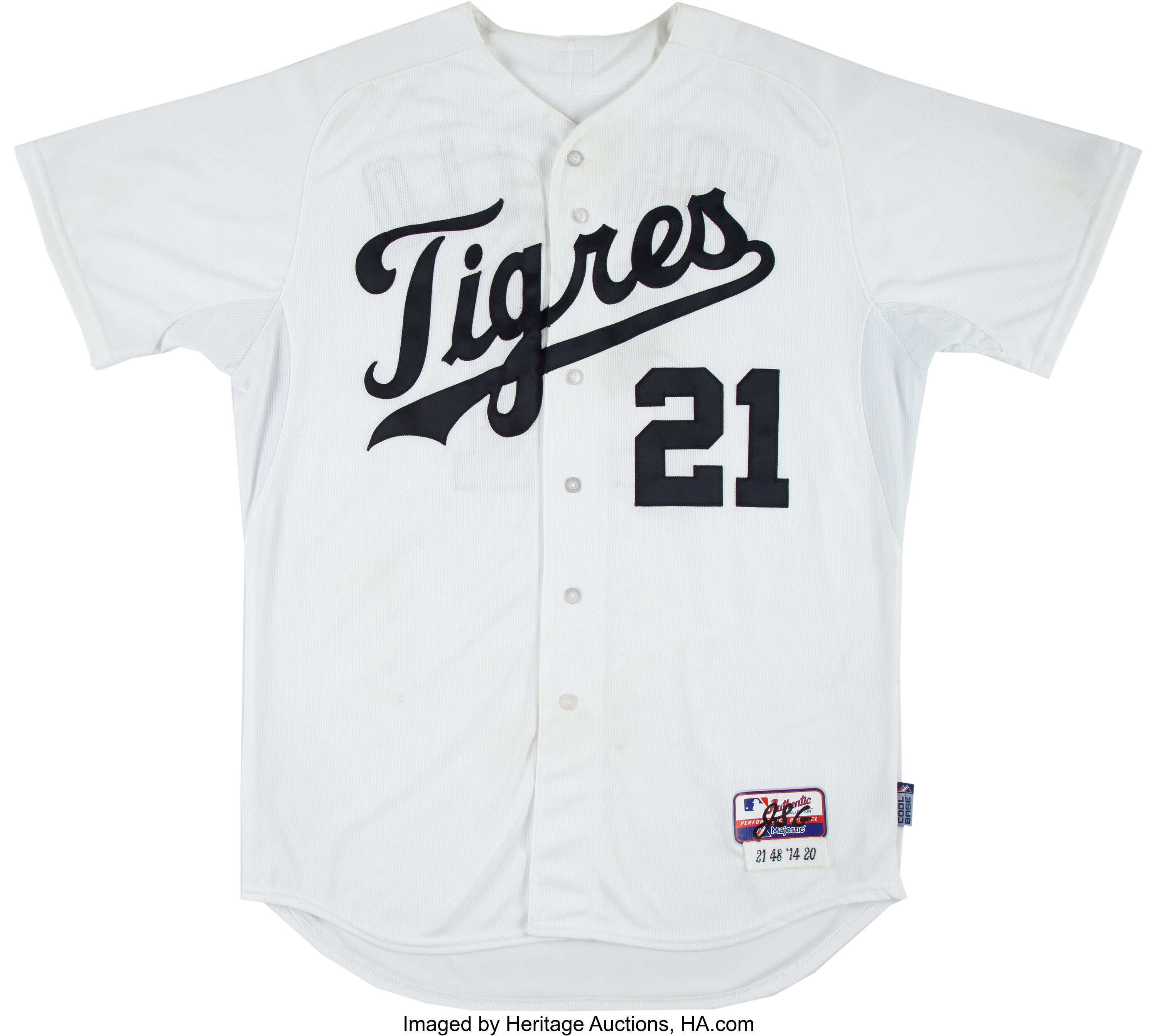 2014 Detroit Tigers # Game Used Grey Jesery 924