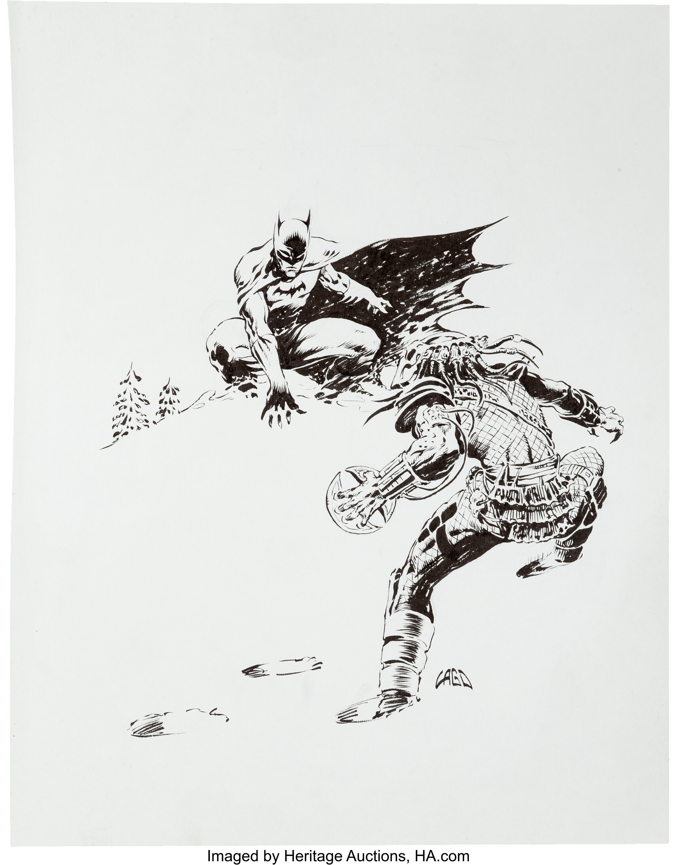 batman vs predator drawings