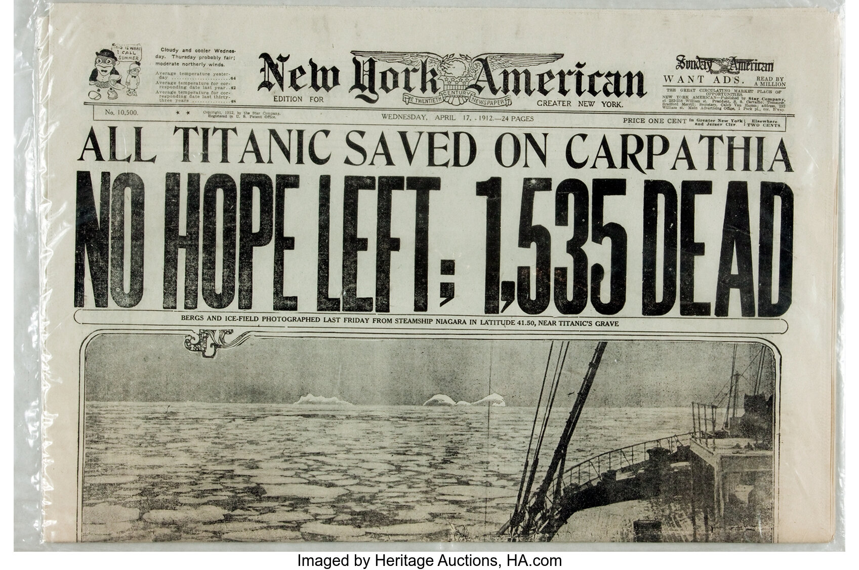 titanic newspaper