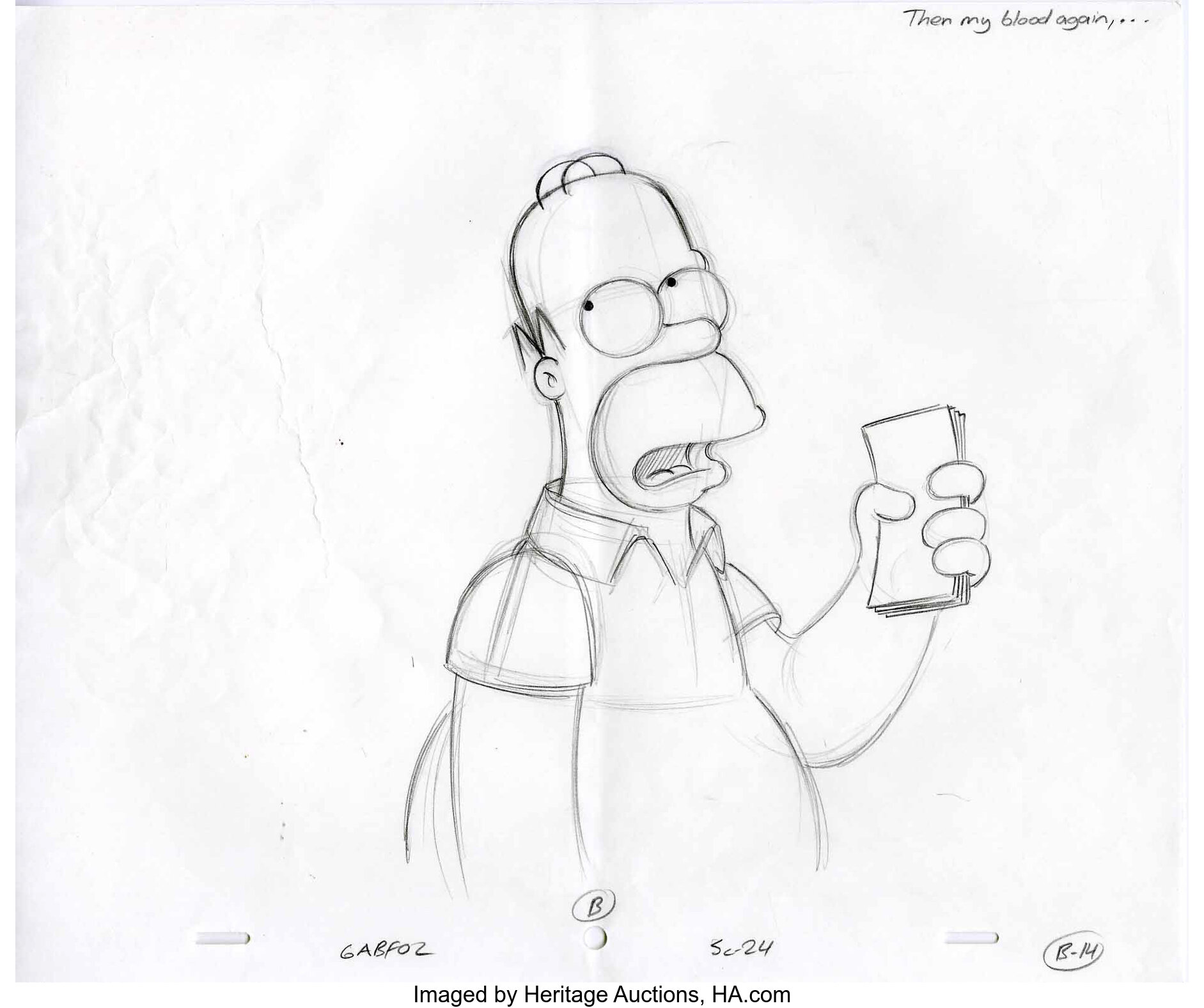 Simpsons Home Original Art Animation Production Pencils HABF08 SC-475 BG-475