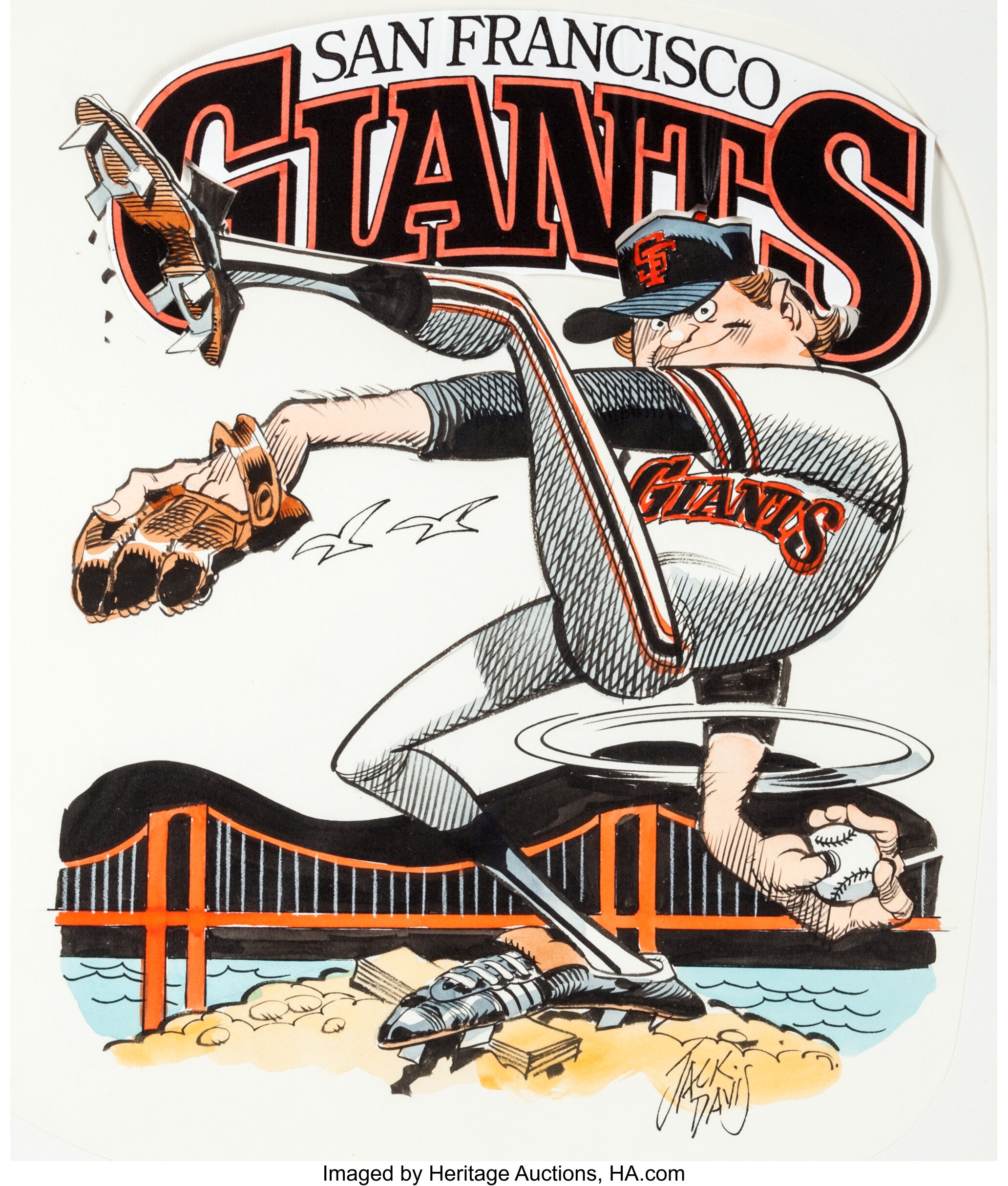Jack Davis San Francisco Giants Baseball Illustration Original Art Lot Heritage Auctions