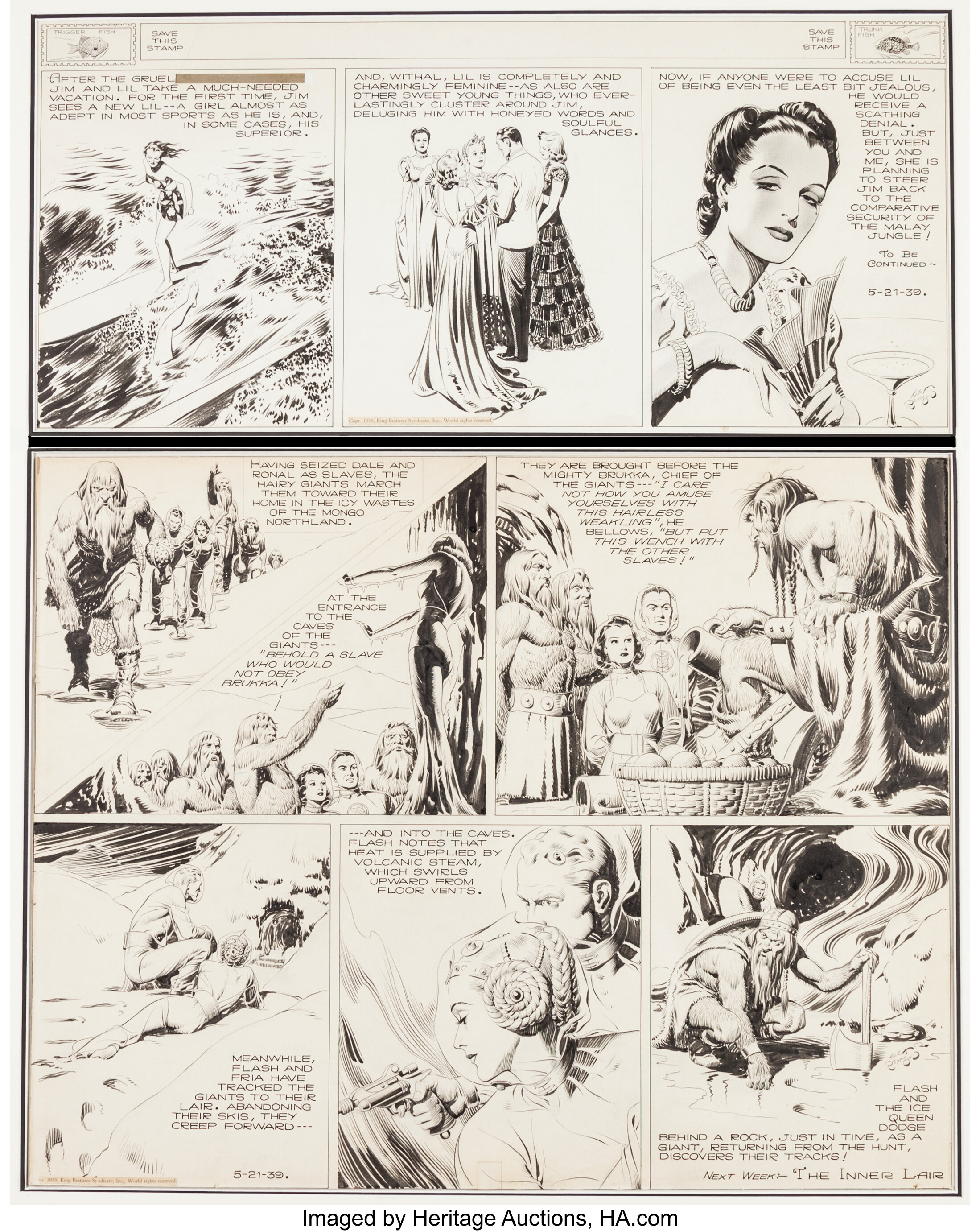 Flash Gordon Sunday by Alex Raymond from 5/17/1942 Large Full Page Size !
