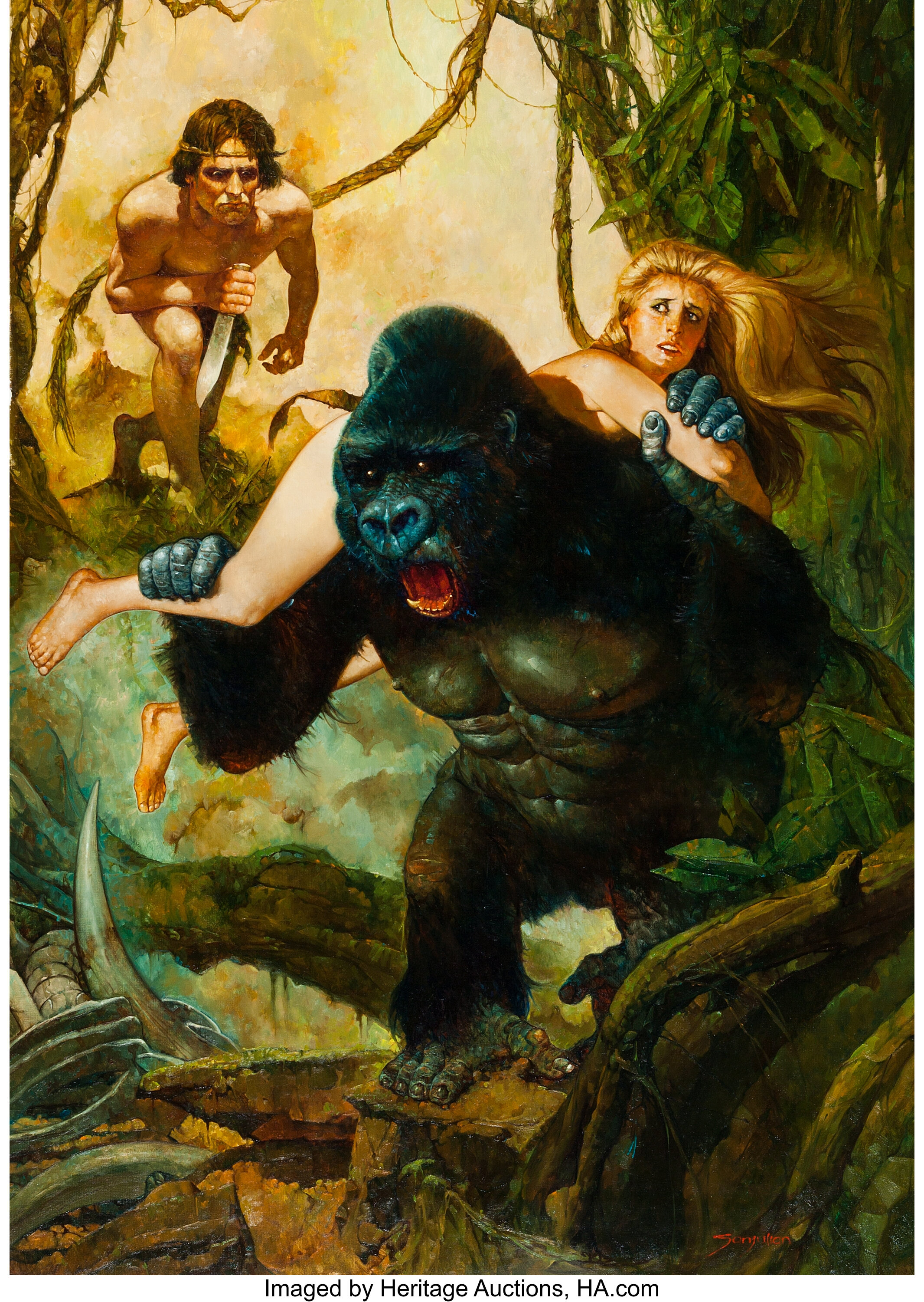 Manuel Sanjulian - Tarzan Painting Original Art (undated).... | Lot