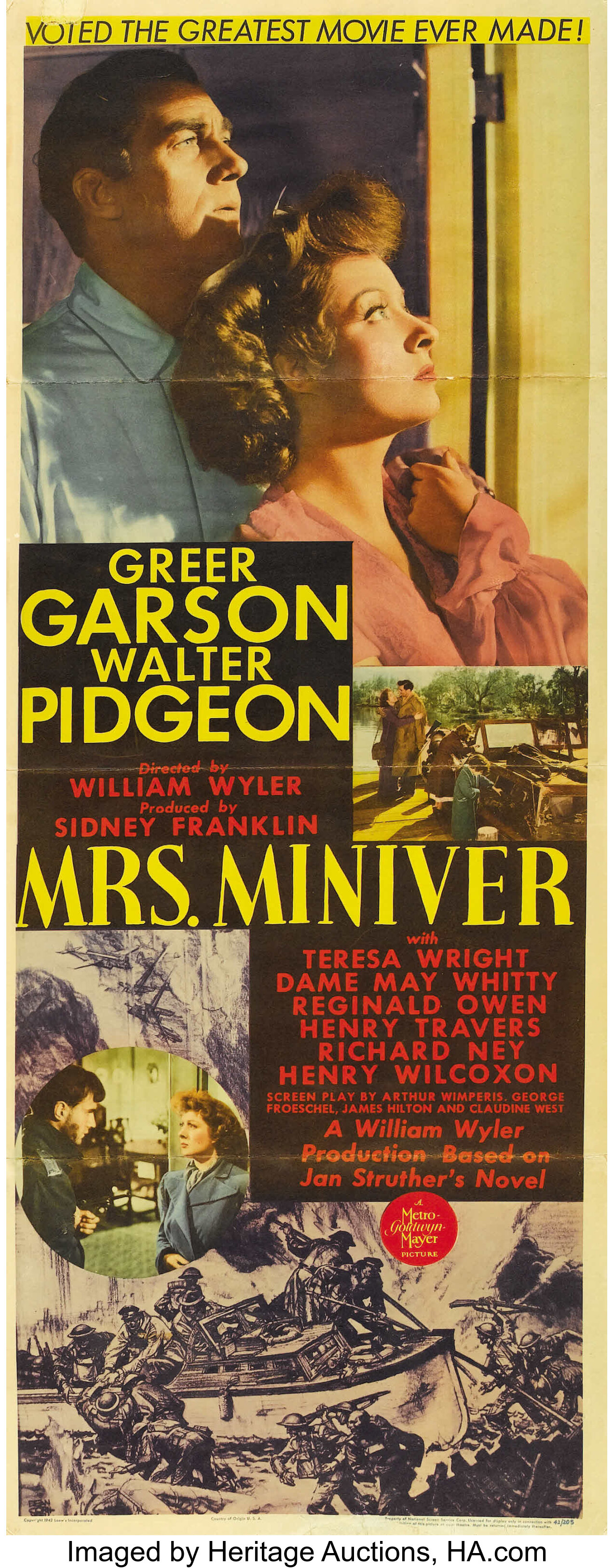 mrs-miniver-mgm-1942-insert-14-x-36-movie-posters-lot