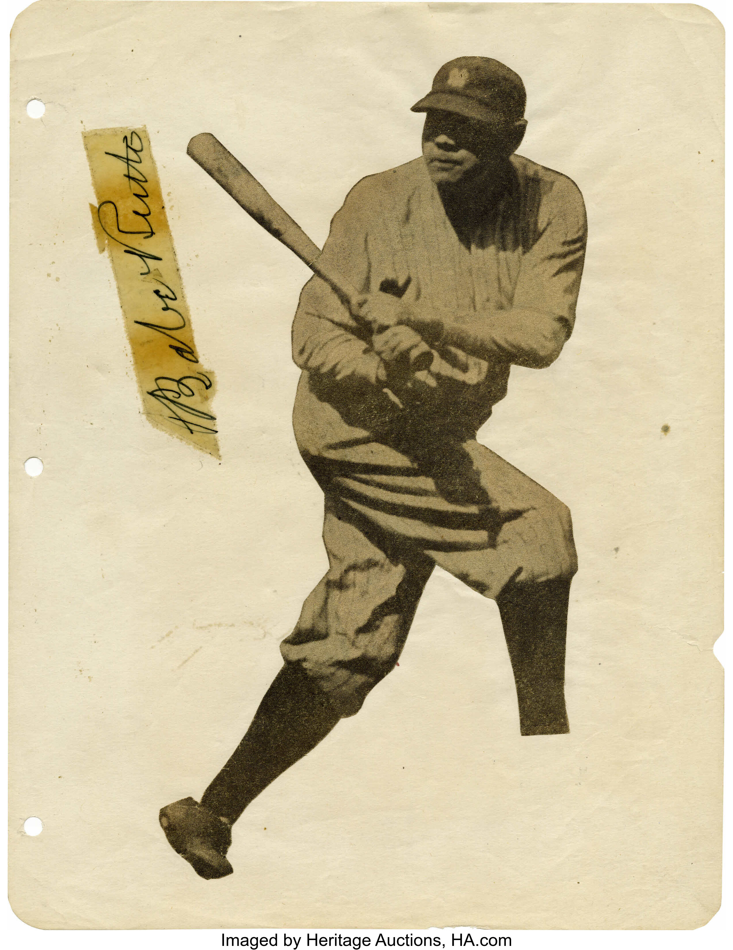 Babe Ruth Photograph and Signed Cut. A very unique silhouette of | Lot ...