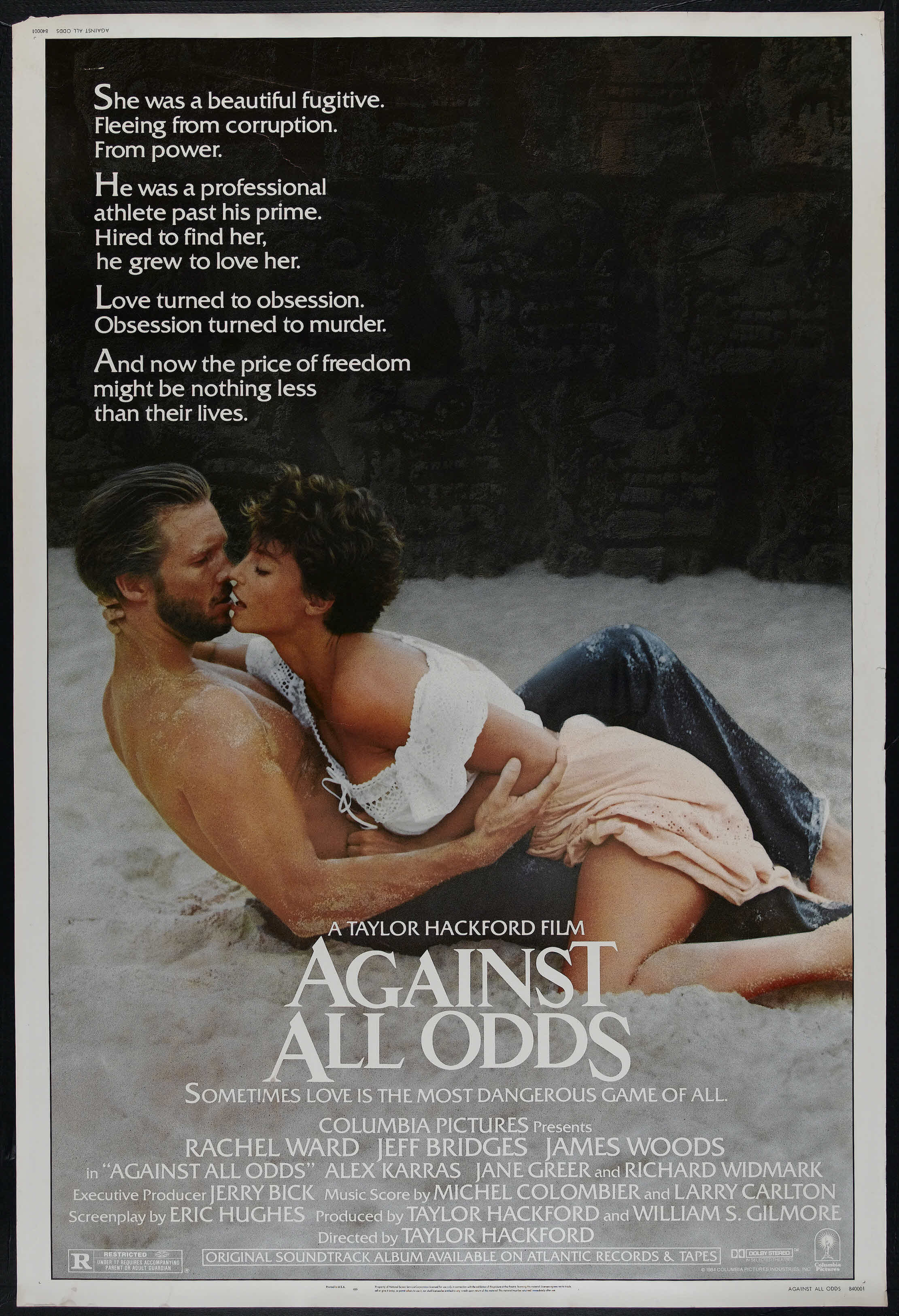 Against All Odds 1984 11x17 Movie Film POSTER Rachel Ward 