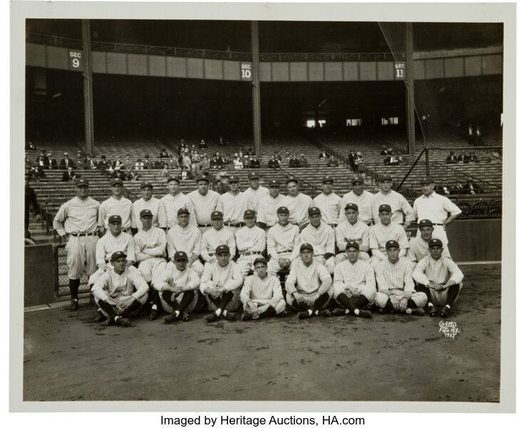 Lot Detail - 1927 New York Yankees Team Type 2 Photo (8x10) c. 1960s of  the Classic 1927 Cosmo-Sileo Photo - PSA/DNA Letter of Authenticity