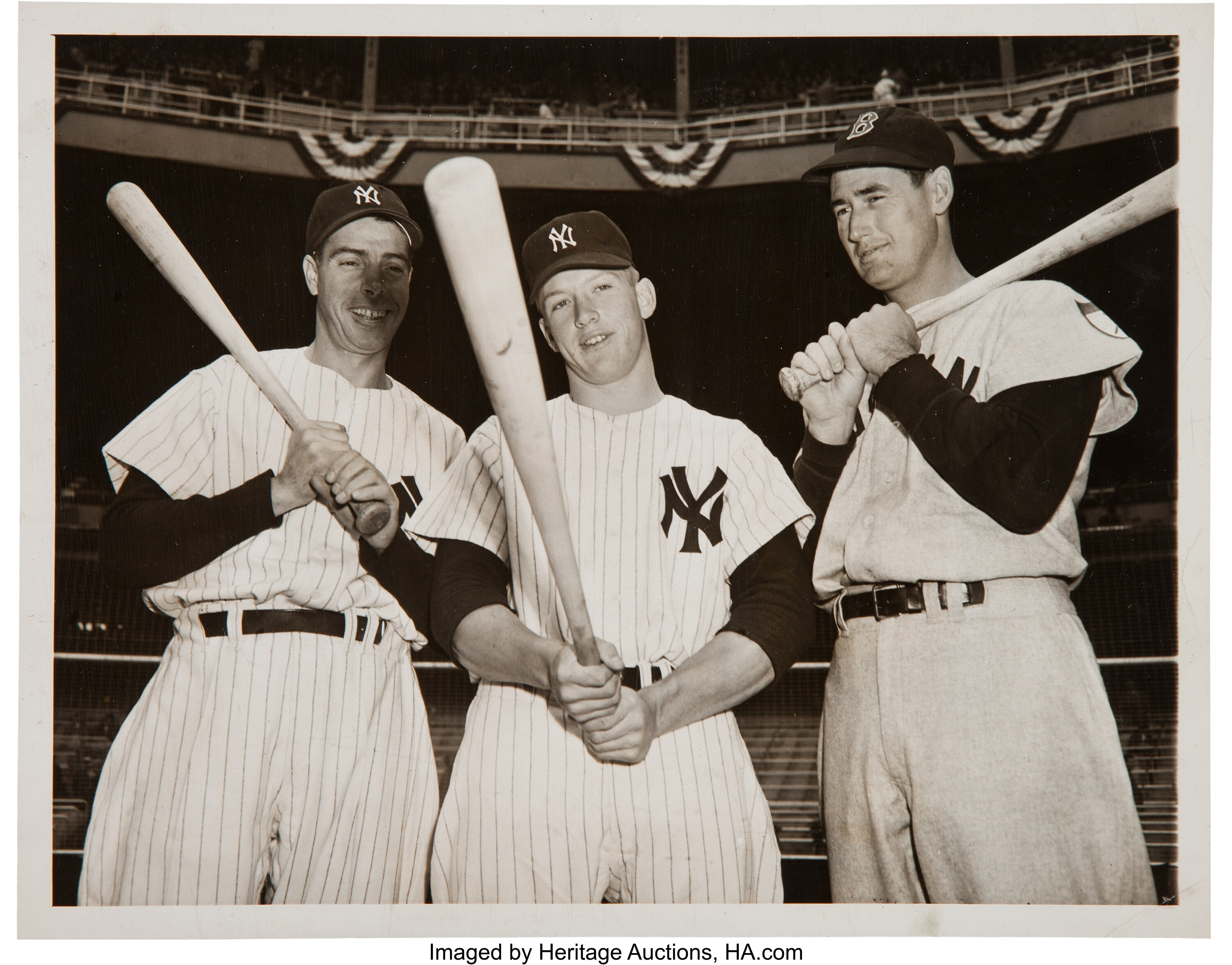 1951 Mickey Mantle, Joe DiMaggio & Ted Williams Original News, Lot #81082
