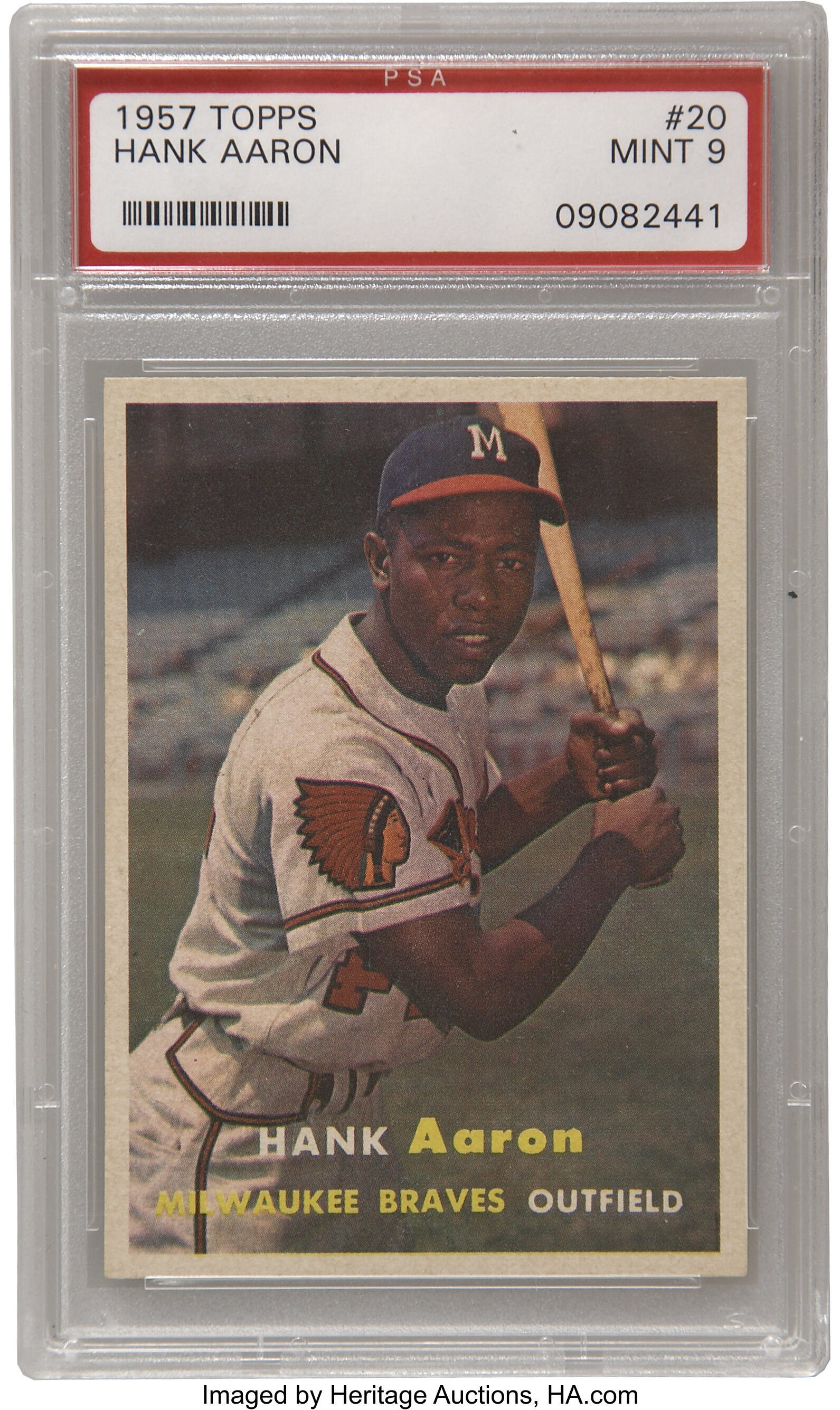  1957 Topps # 20 Hank Aaron Milwaukee Braves (Baseball