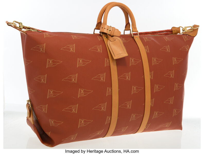 Louis Vuitton America's Cup Travel Bag in Red Monogram Canvas and