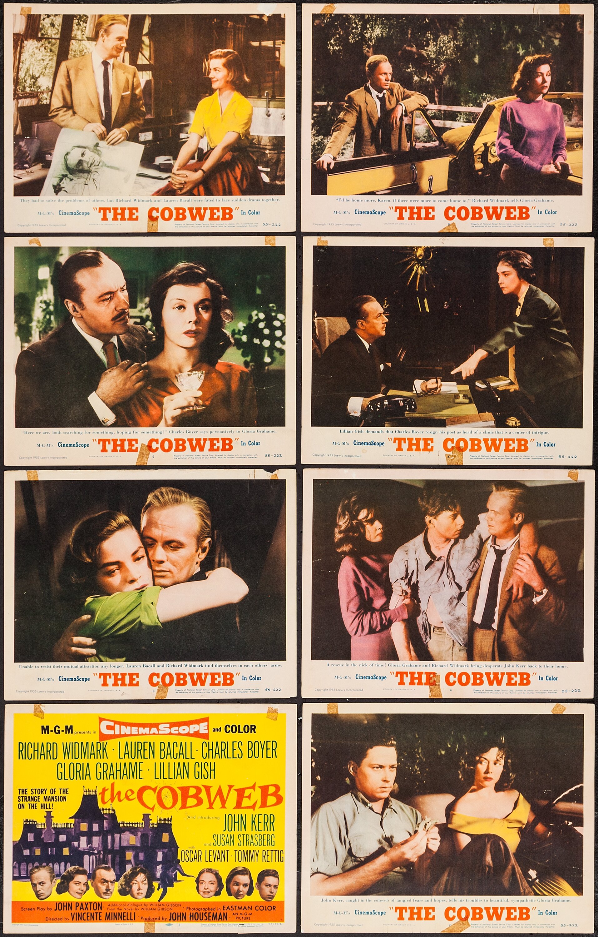 The Cobweb (mgm, 1955). Lobby Card Set Of 8 (11