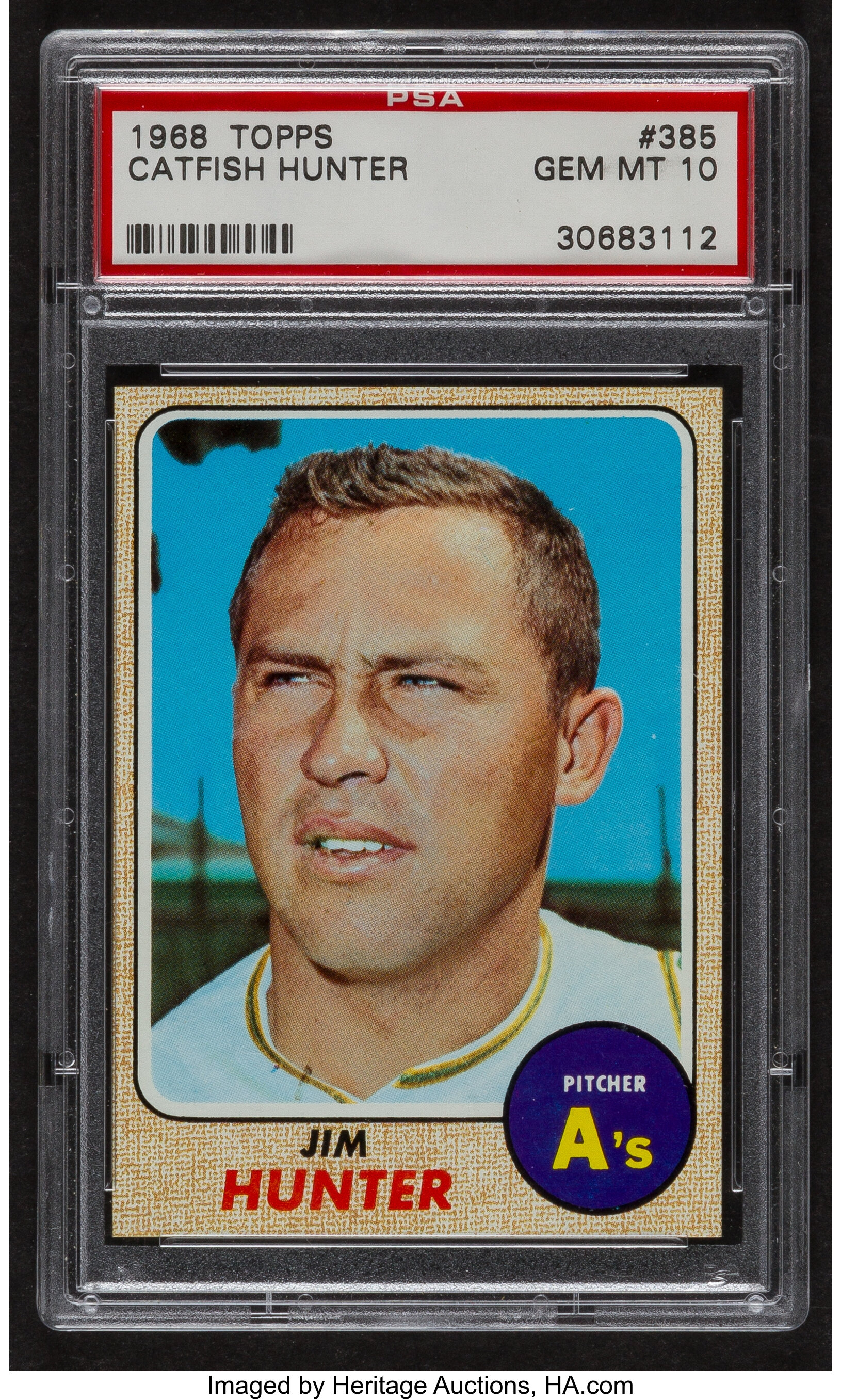 1968 Topps Jim Catfish Hunter 385 Psa Gem Mint 10 Baseball Lot 425 Heritage Auctions