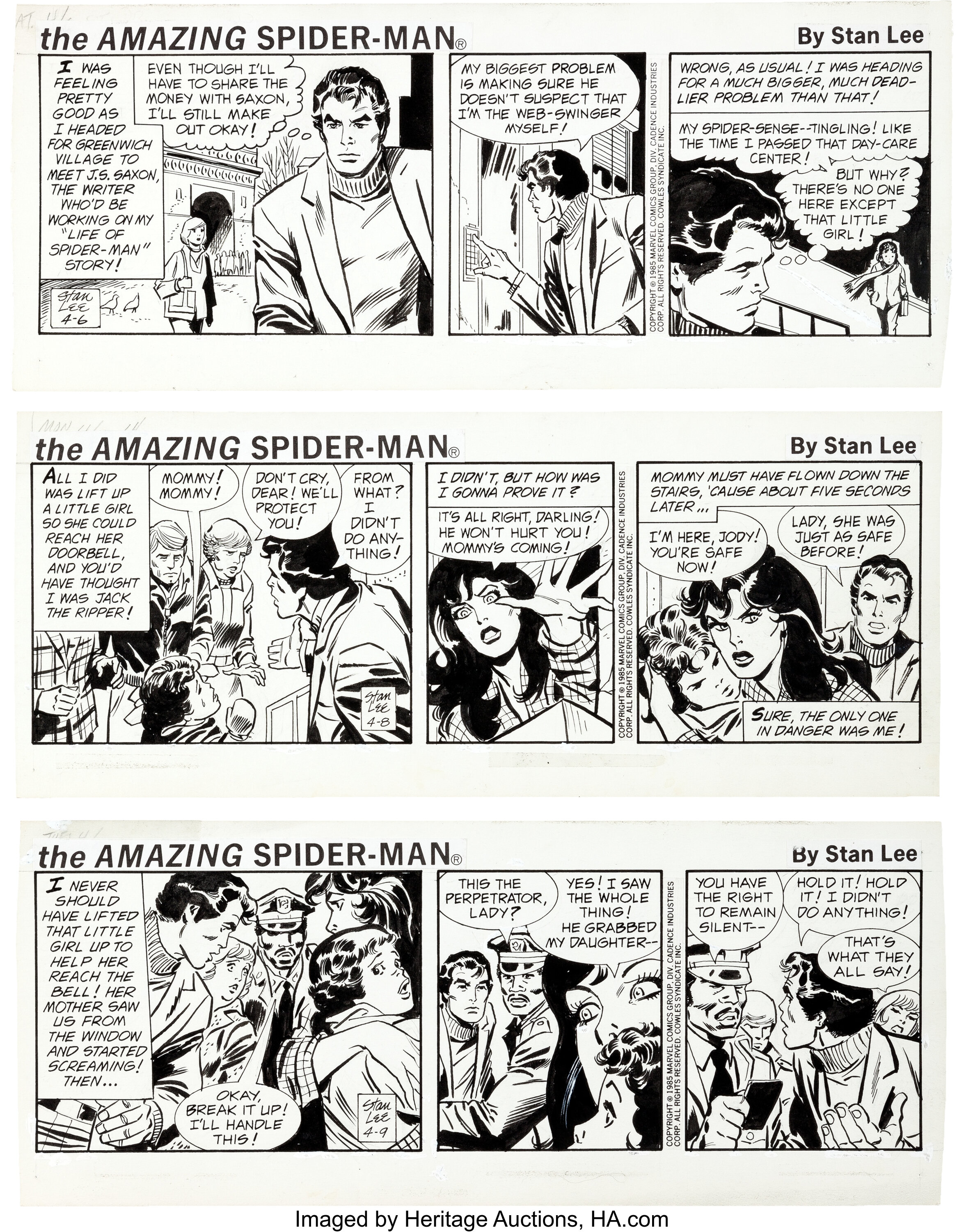 Amazing Spider-Man Daily Comic Strip Original Art Group | Lot #14004 |  Heritage Auctions