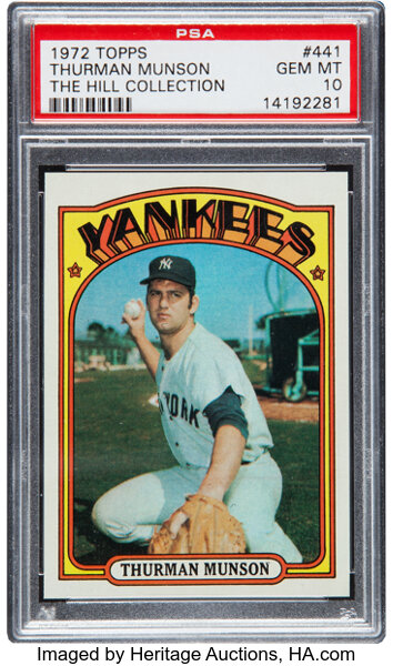 At Auction: 1972 Topps #441 Thurman Munson New York Yankees