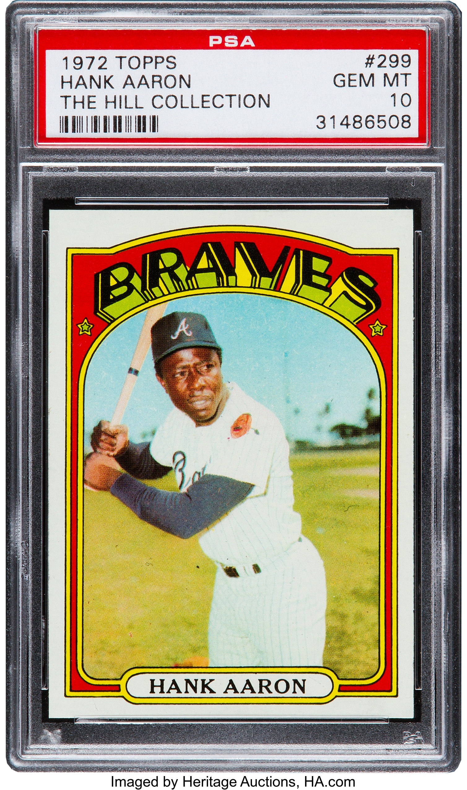 1972 Topps Hank Aaron #299 PSA Gem Mint 10 - Pop Three. Baseball, Lot  #82982
