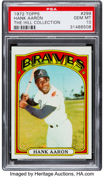 Hank Aaron 1972 Topps Baseball #299 HOF Slugger, Braves, 755 Home