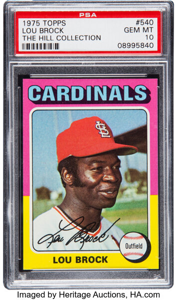 1975 TOPPS #540 LOU BROCK BASEBALL CARD CARDINALS