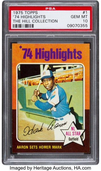 Sold at Auction: 1974 Hank Aaron All Star Homer Mark Topps