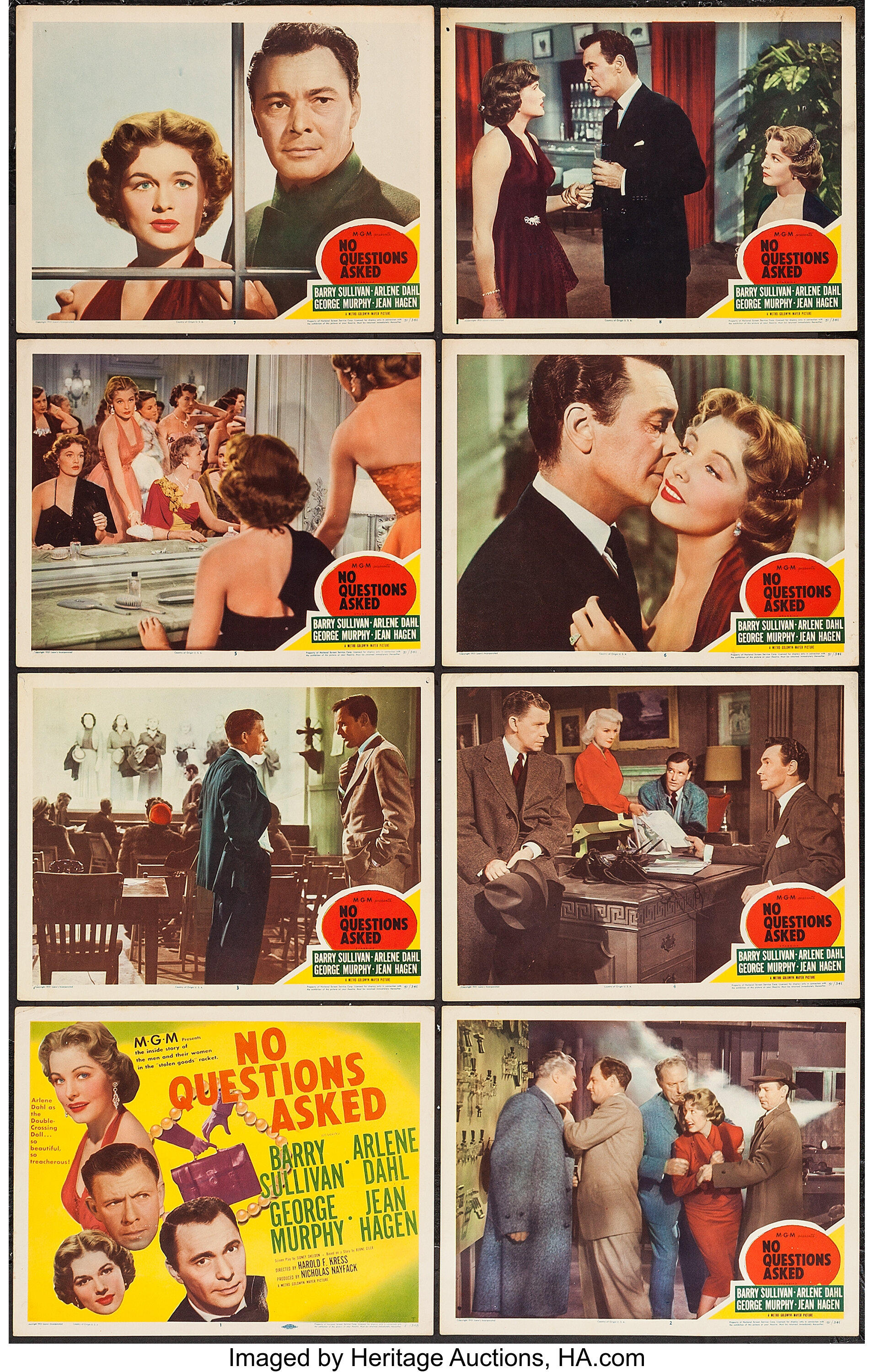 No Questions Asked Mgm 1951 Lobby Card Set Of 8 11 X 14 Lot 55305 Heritage Auctions