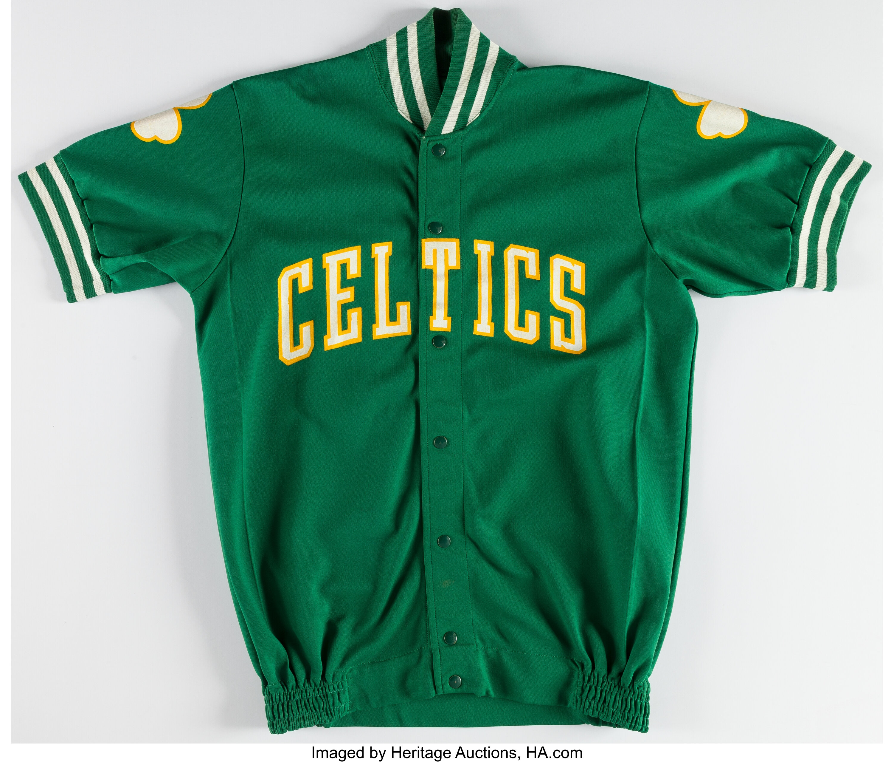 1980s Boston Celtics Game Worn Warmup Jacket. Basketball, Lot #43109